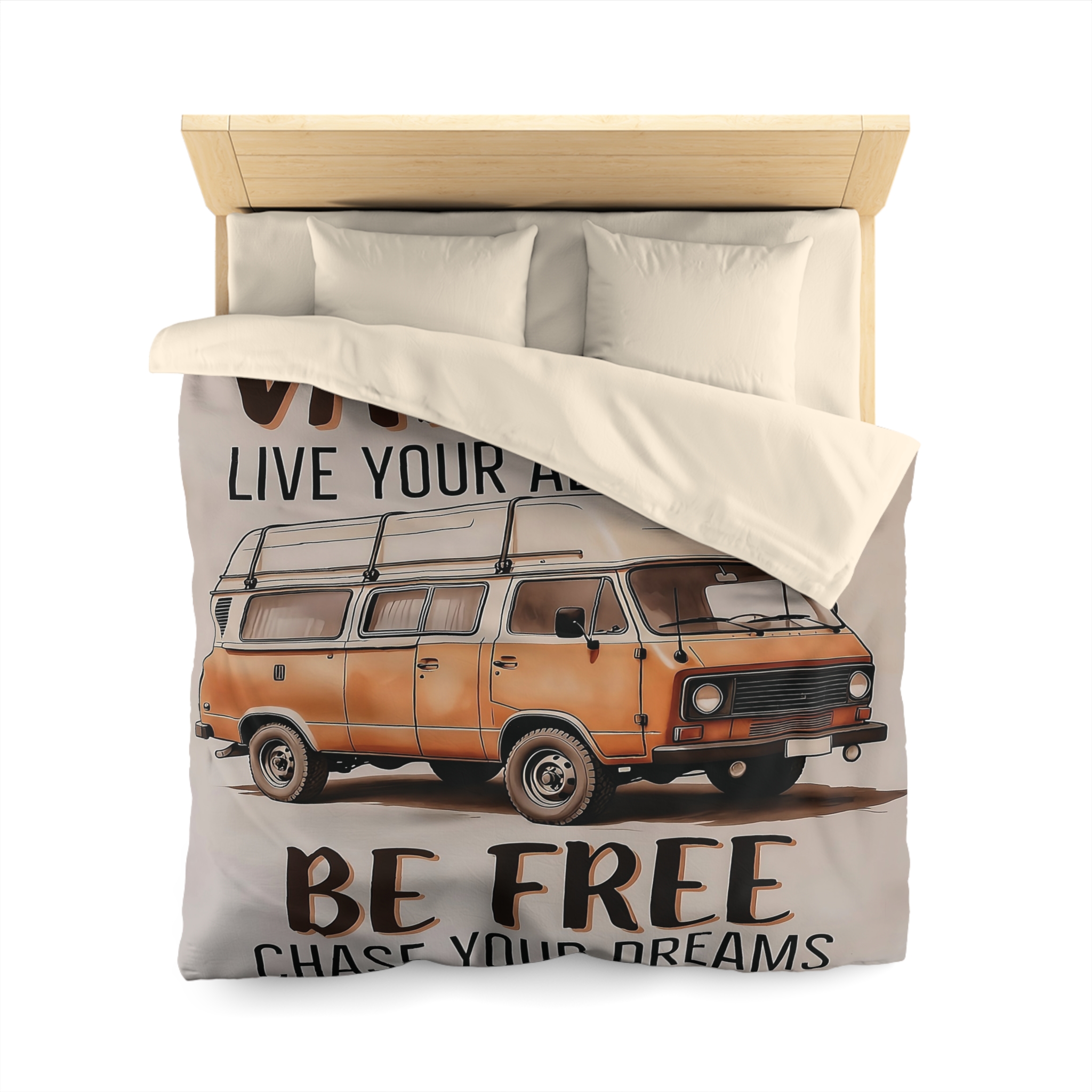 Duvet Cover – “Be Free / Live Your Adventure” Camper Van Bedding