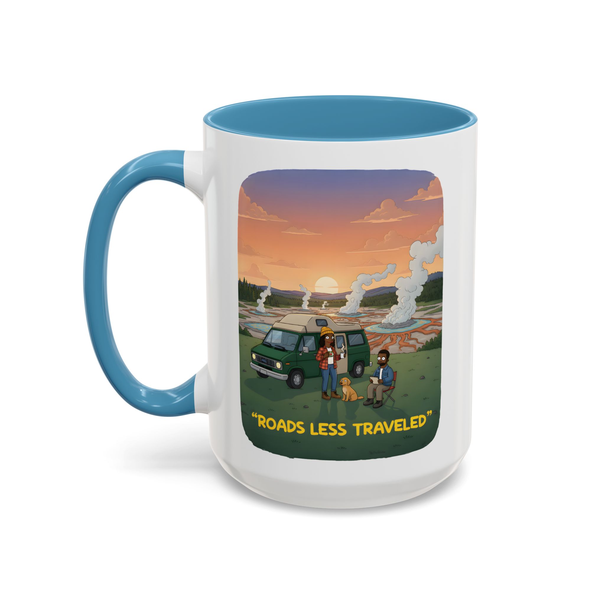 Accent Coffee Mug (11, 15oz) — "Roads Less Traveled" Design Sitcom-Line