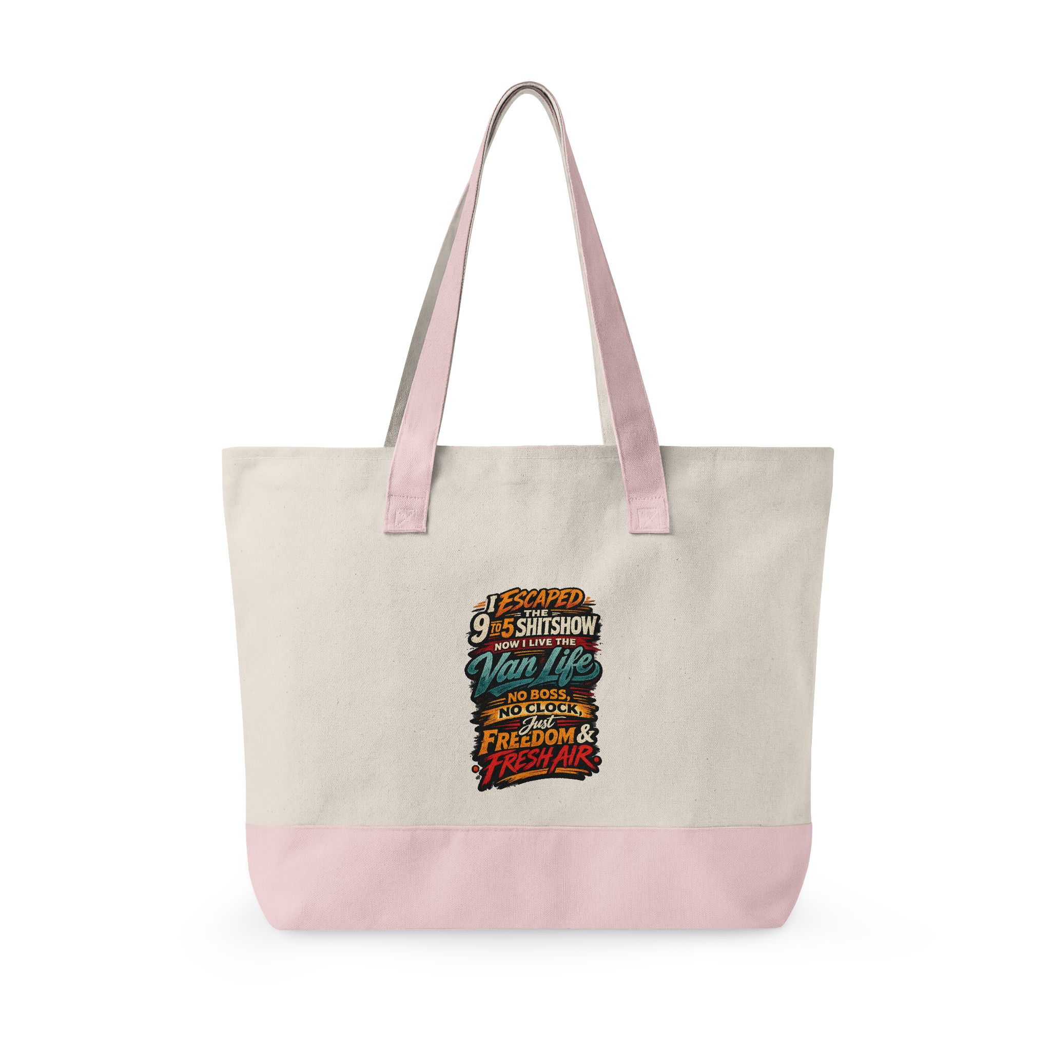 9515173708049506213_2048.jpeg Zippered Canvas Tote — "I Escaped The 9 To 5" (Design F**K-Line)