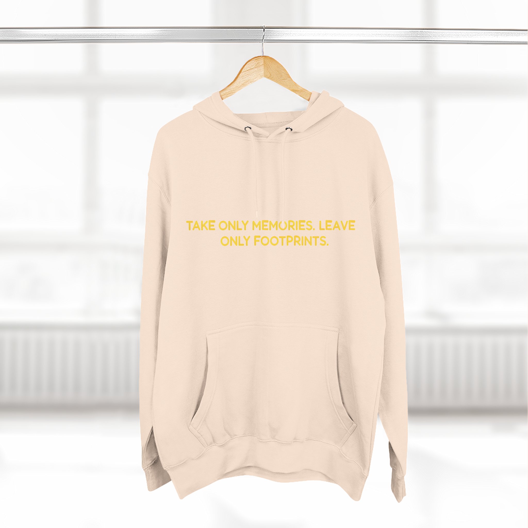 9521074452713174682_2048.jpeg Three-Panel Fleece Hoodie - "Take Only Memories-Leave Only Footprints" Design Sitcom-Line