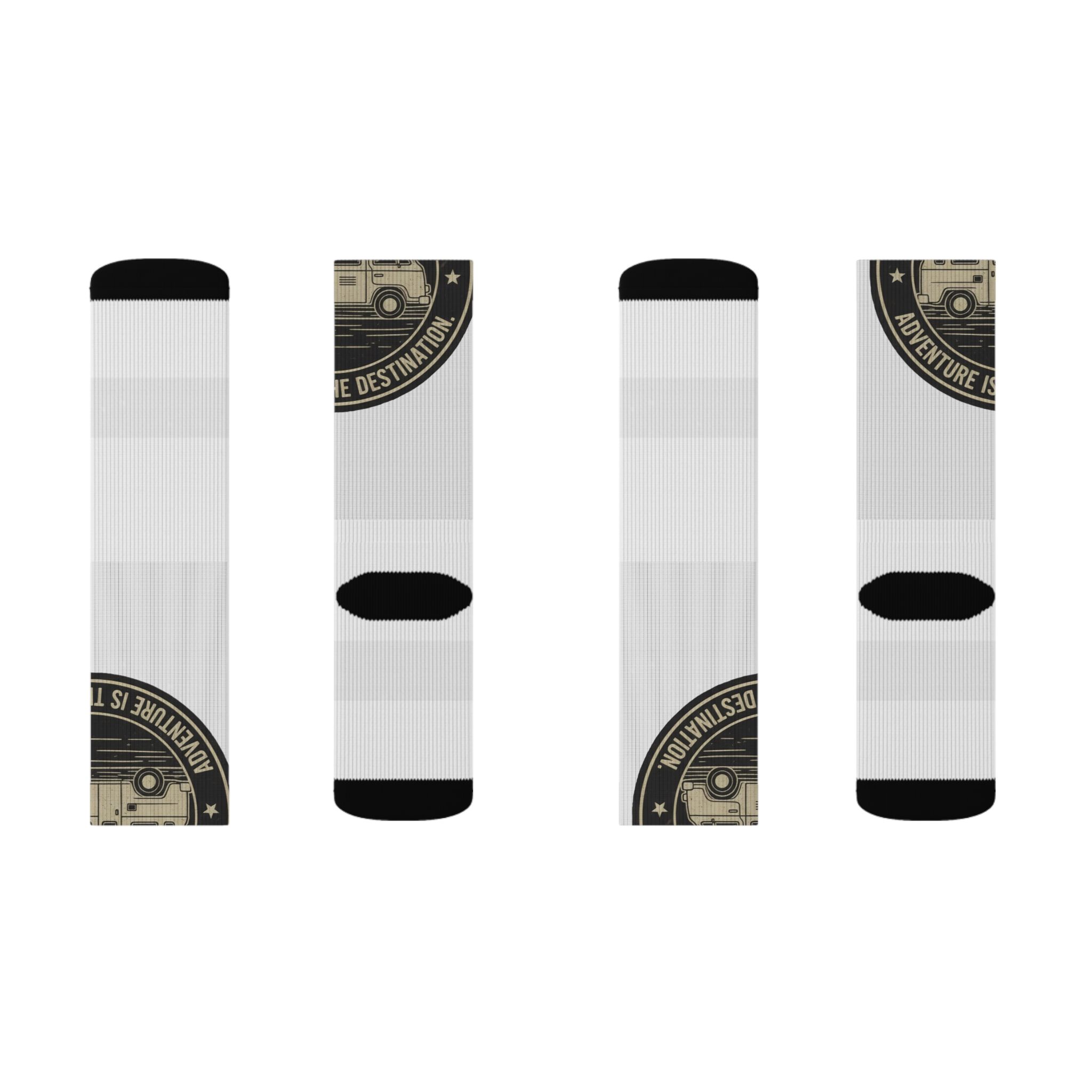 Sublimation Socks — Retro Camper Roadtrip Crew Socks