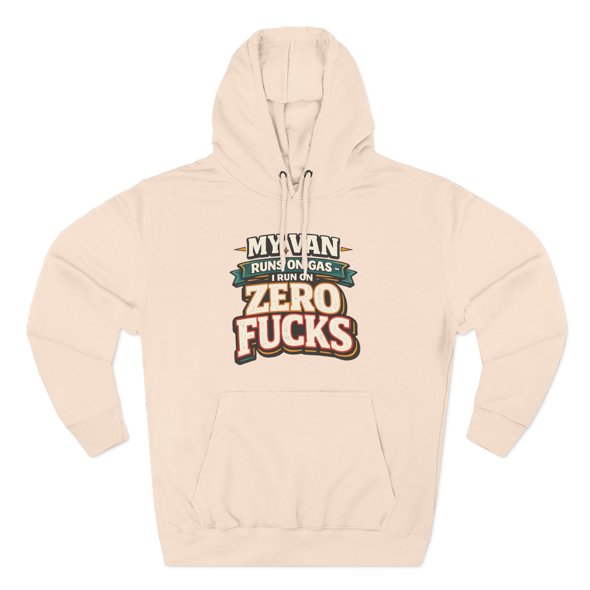 Three-Panel Fleece Hoodie - "My Van Runs On Gas" Design F**K-Line