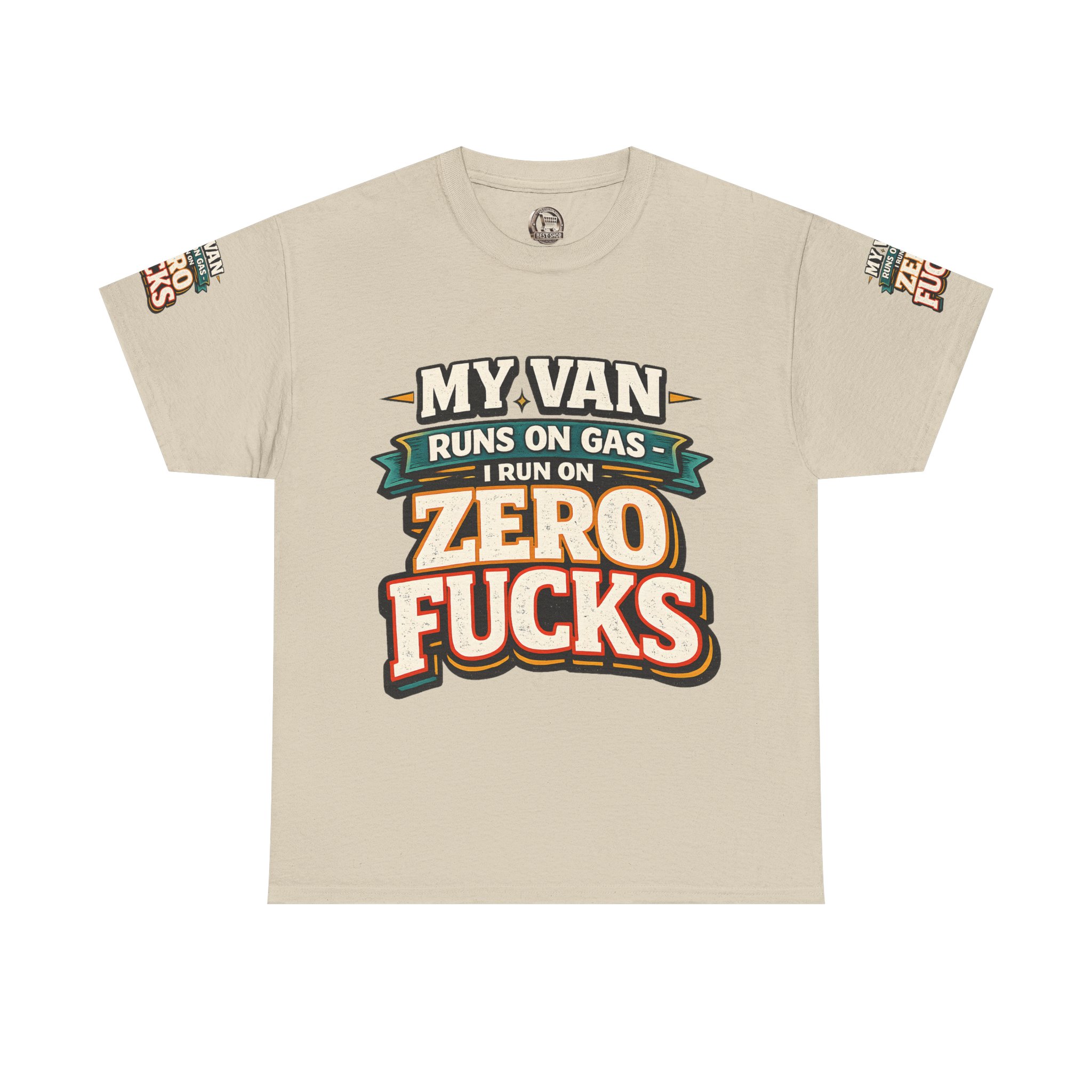 Unisex Heavy Cotton Tee — "My Van Runs On Gas" Design F**K-Line
