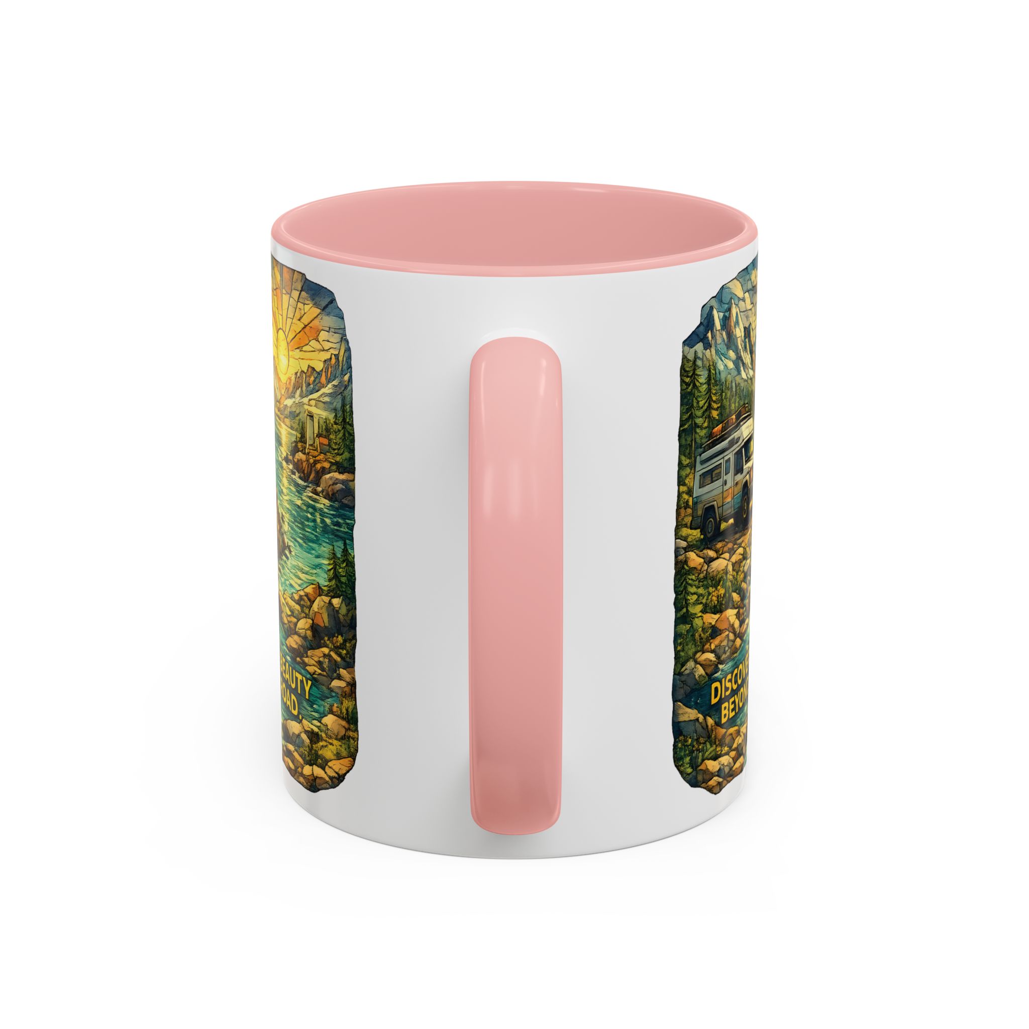 9536629095552647426_2048.jpeg Accent Coffee Mug (11, 15oz) — "Discover The Bieuty Beyond The Road" Design Cubic-Line