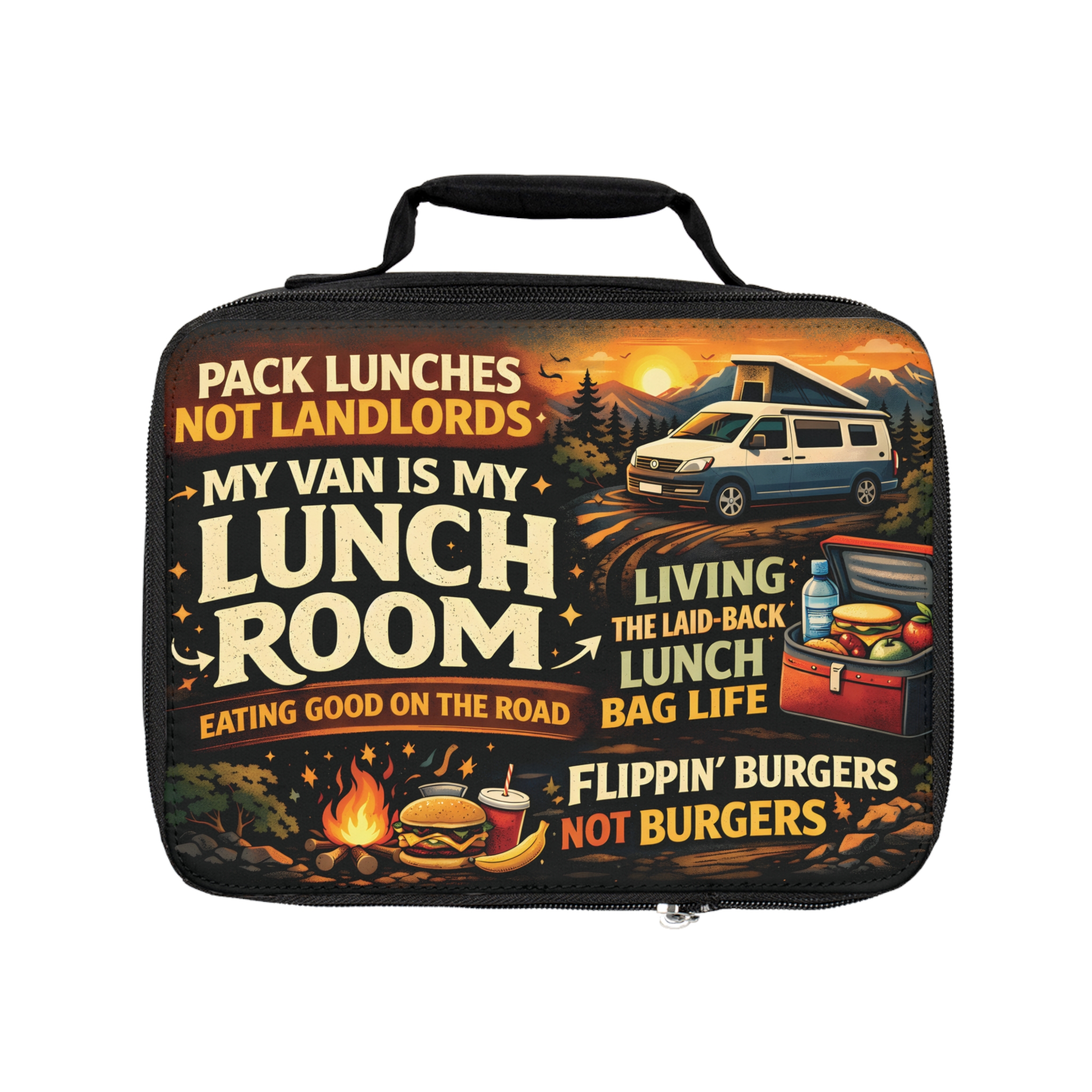 Adventure Lunch Bag — 'My Van Is My Lunch Room' Insulated Camper Lunchbox