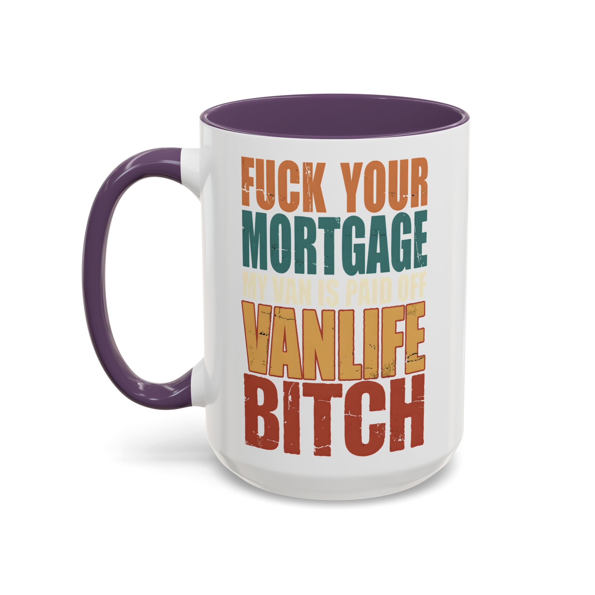 Accent Coffee Mug (11, 15oz) — "Fuck Your Mortgage" Design F**K-Line