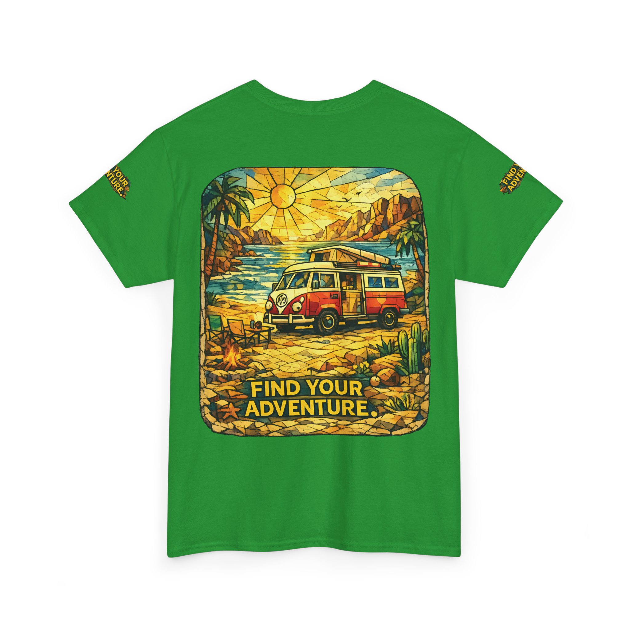 Unisex Heavy Cotton Tee — "Find Your Adventure" Design Cubic-Line