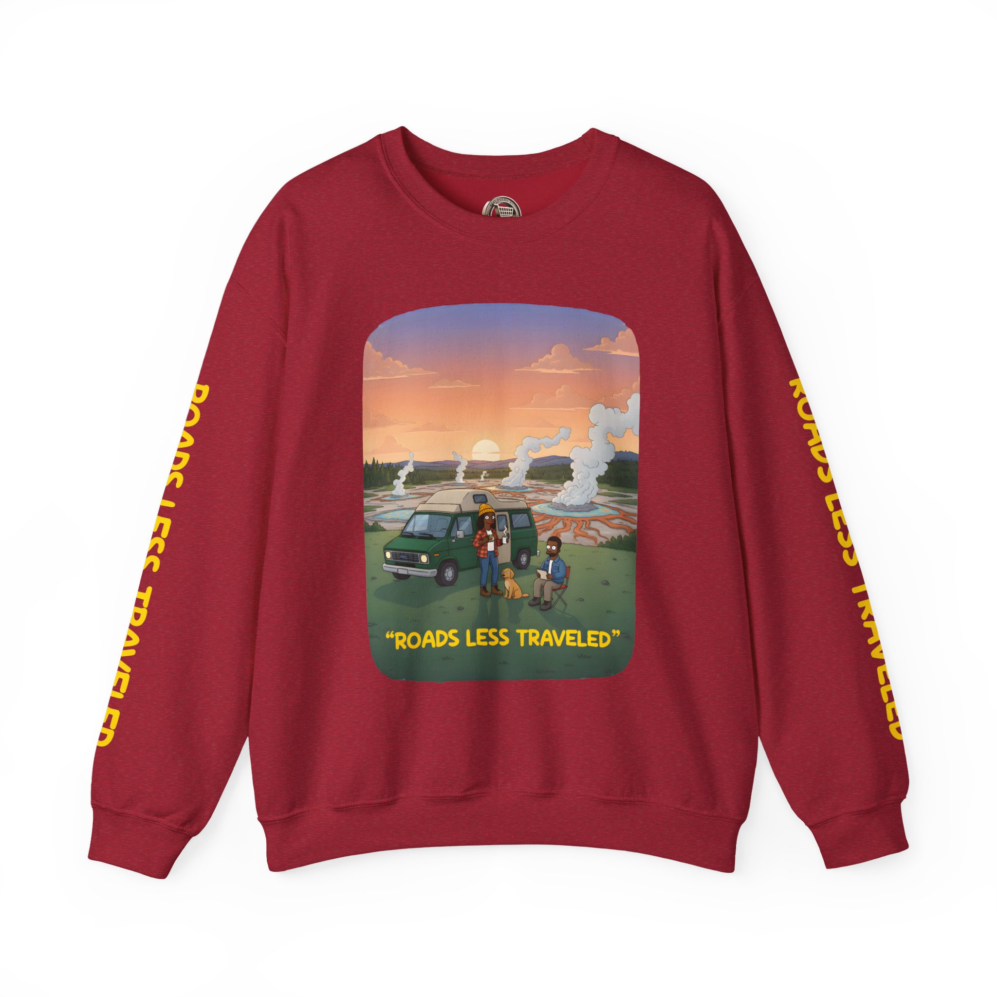 Unisex Heavy Blend™ Crewneck Sweatshirt — "Roads Less Traveled" Design Sitcom-Line