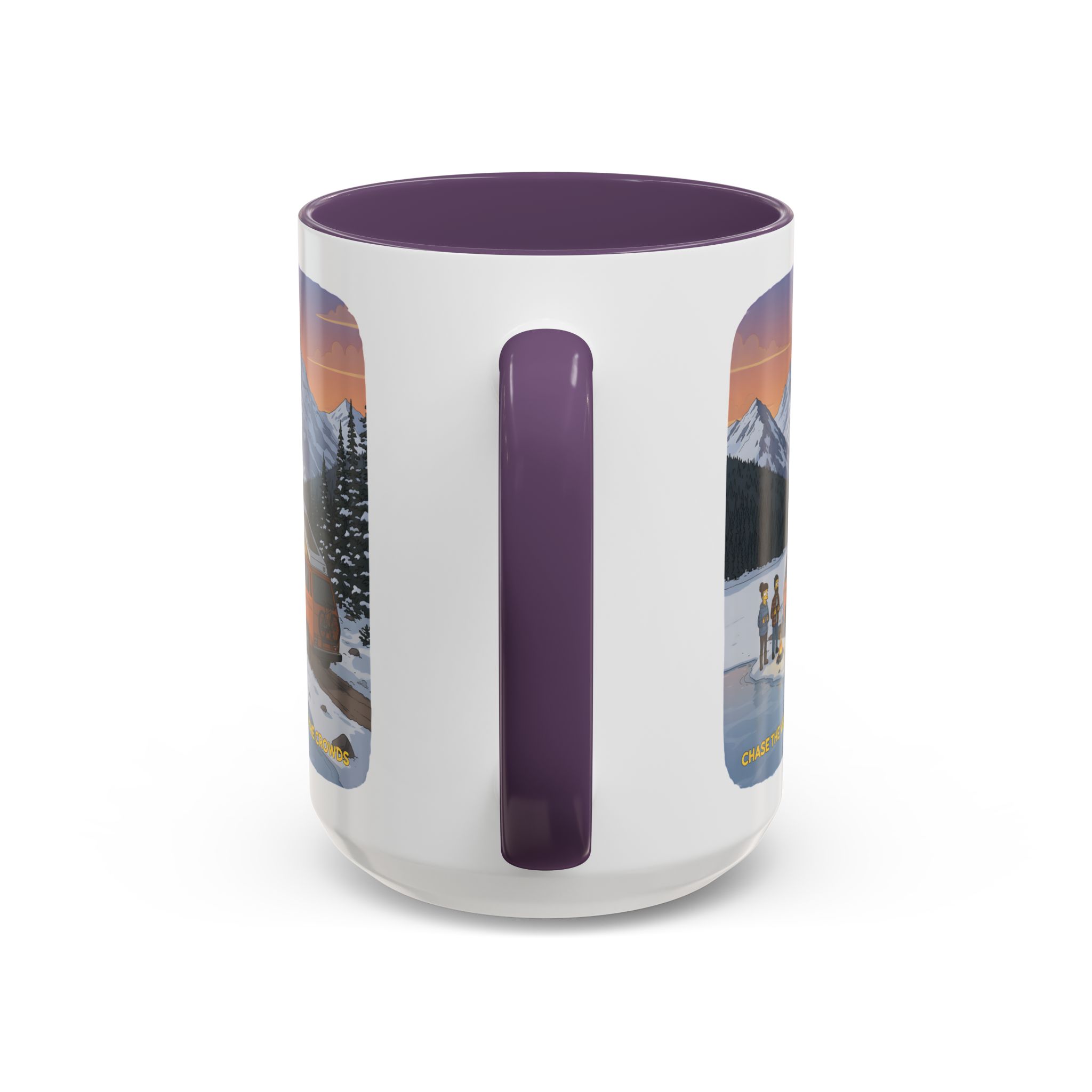 Accent Coffee Mug (11, 15oz) — "Chase The Views-Not The Crowds"" Design Sitcom-Line