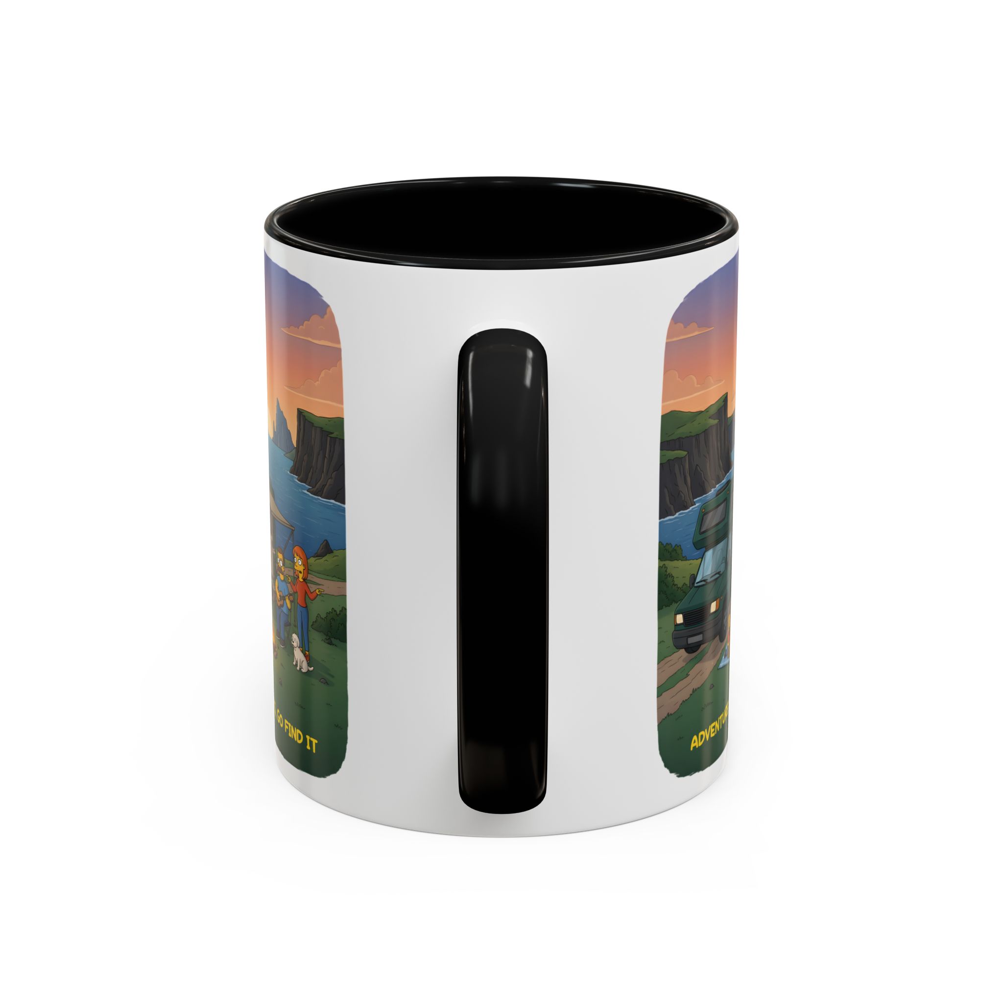 Accent Coffee Mug (11, 15oz) — "Adventure Awaits-Go Find It"" Design Sitcom-Line