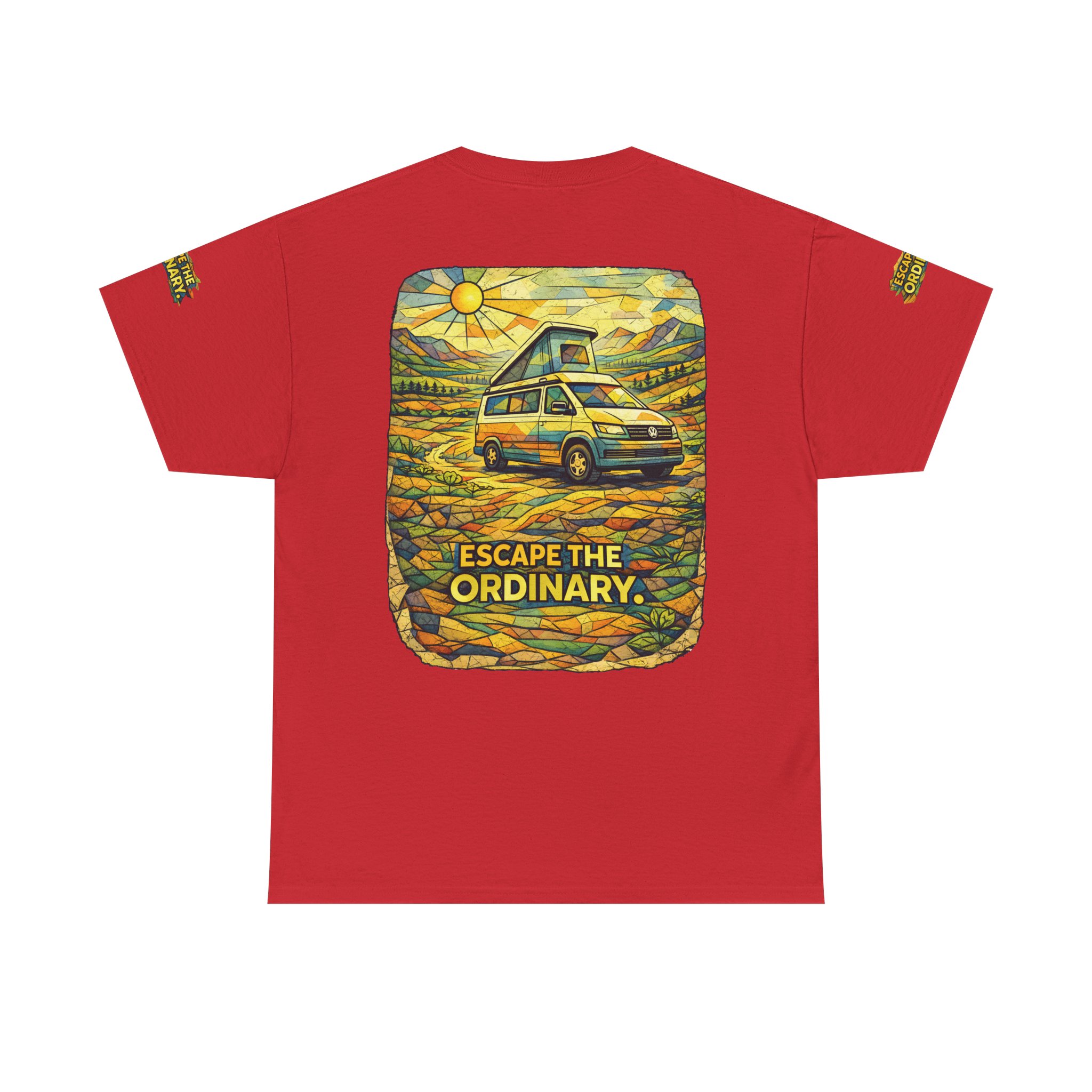 9552614897839582981_2048.jpeg Unisex Heavy Cotton Tee — "Escape The Ordinary" Design Cubic-Line