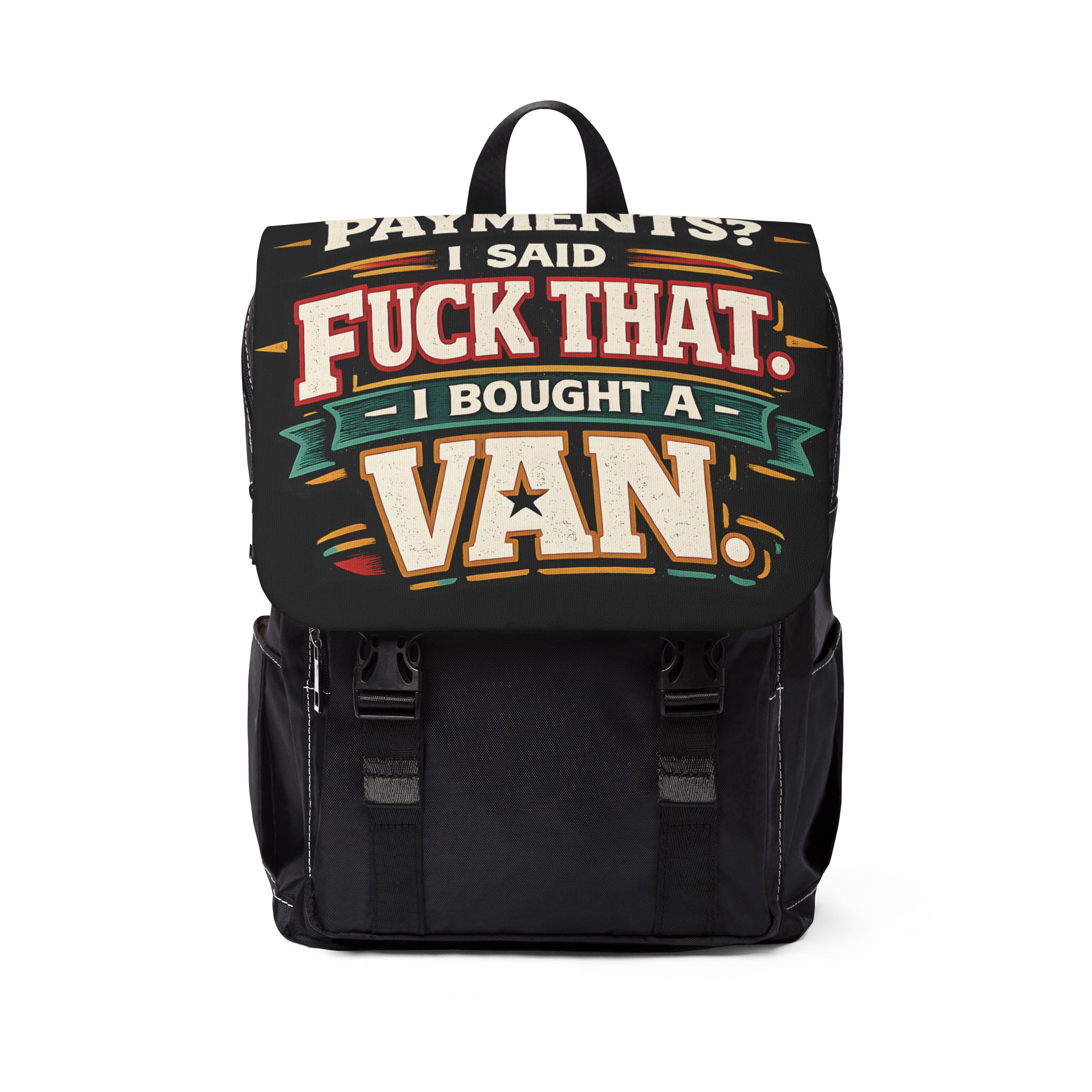 Unisex Casual Shoulder Backpack — "Payments?I Said" Design F**K-Line