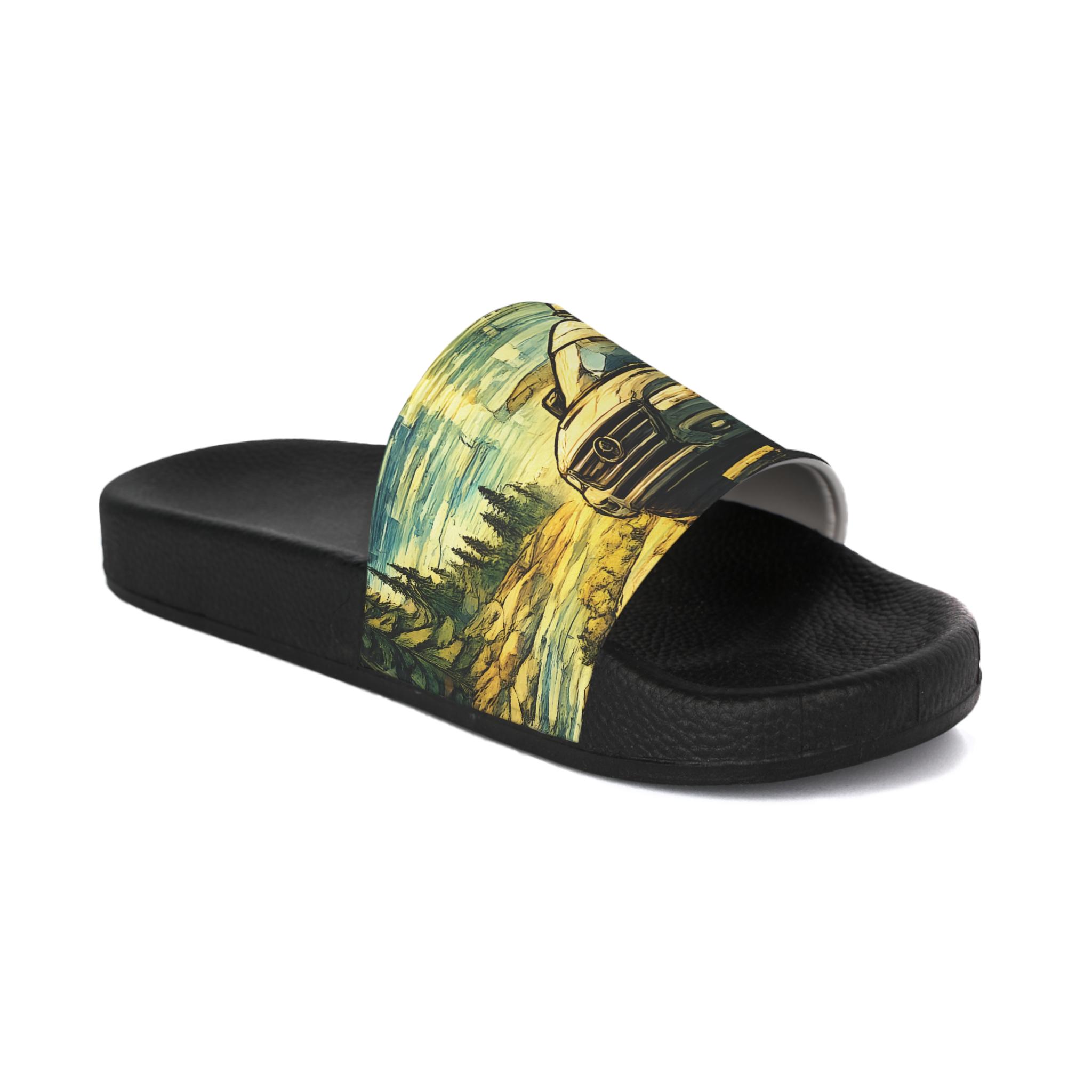 Women's Slide Sandals - Mercedes Camper Van Slides (Cubic-Line)