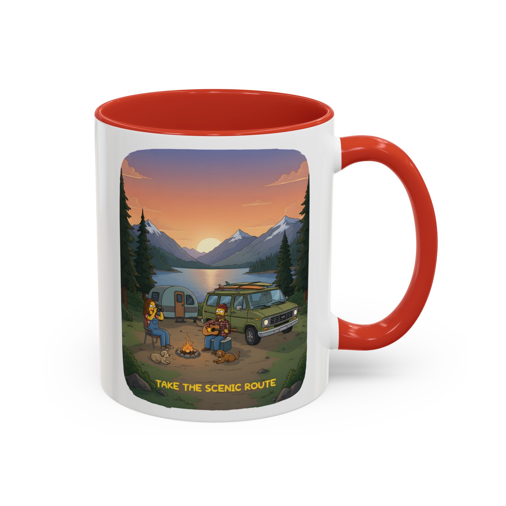 9562098501493735609_2048.jpeg Accent Coffee Mug (11, 15oz) — "Take The Scenic Route" Design Sitcom-Line
