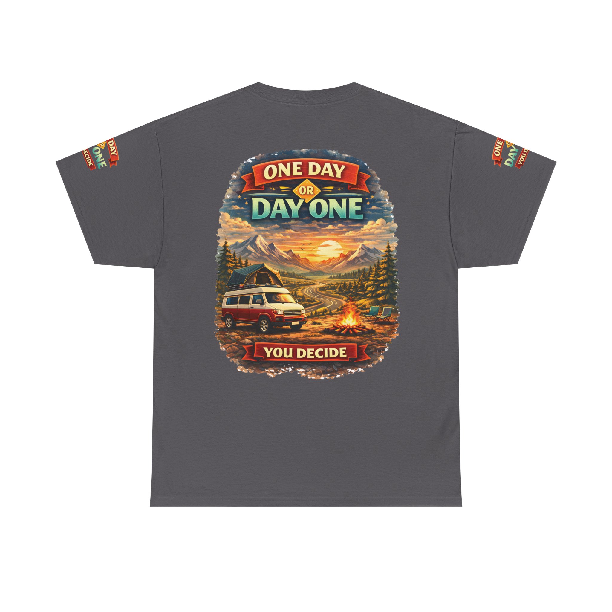 9563033541991317885_2048.jpeg Unisex Heavy Cotton Tee — "One Day Or Day One" Design Scenic-Line