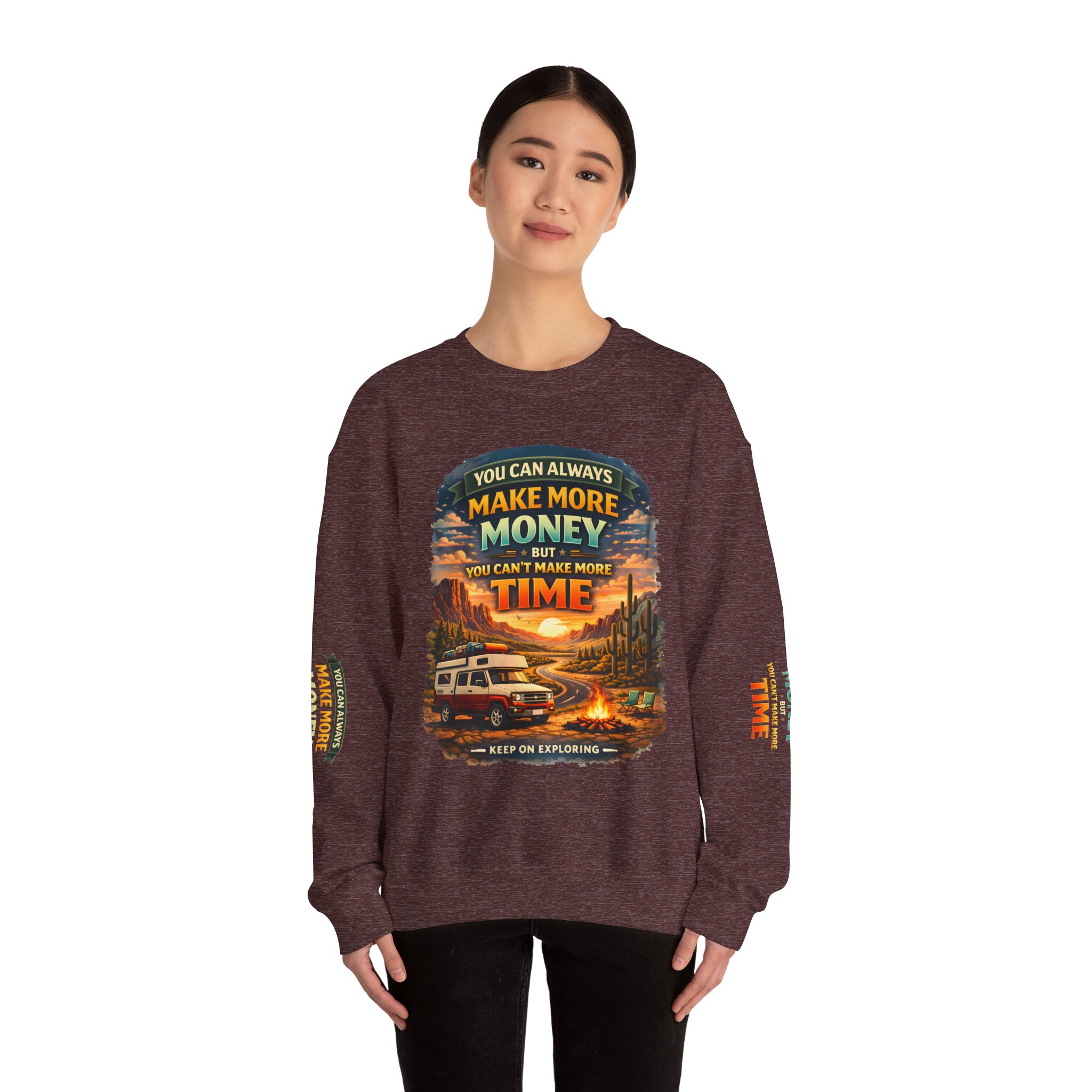 Unisex Heavy Blend™ Crewneck Sweatshirt — "You Can Always Make More Money" Design Scenic-Line