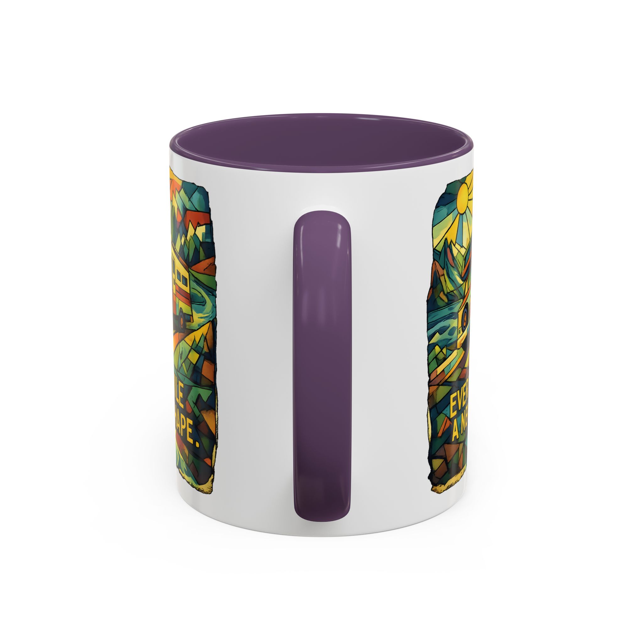 9581204498300080880_2048.jpeg Accent Coffee Mug (11, 15oz) — "Every Mile A New Shape" Design Cubic-Line