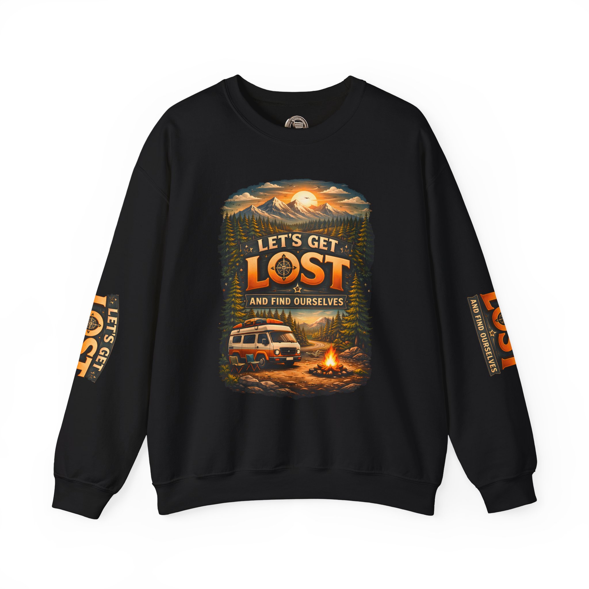 Unisex Heavy Blend™ Crewneck Sweatshirt — "Let´s Get Lost And Found Ourselfs" Design Scenic-Line