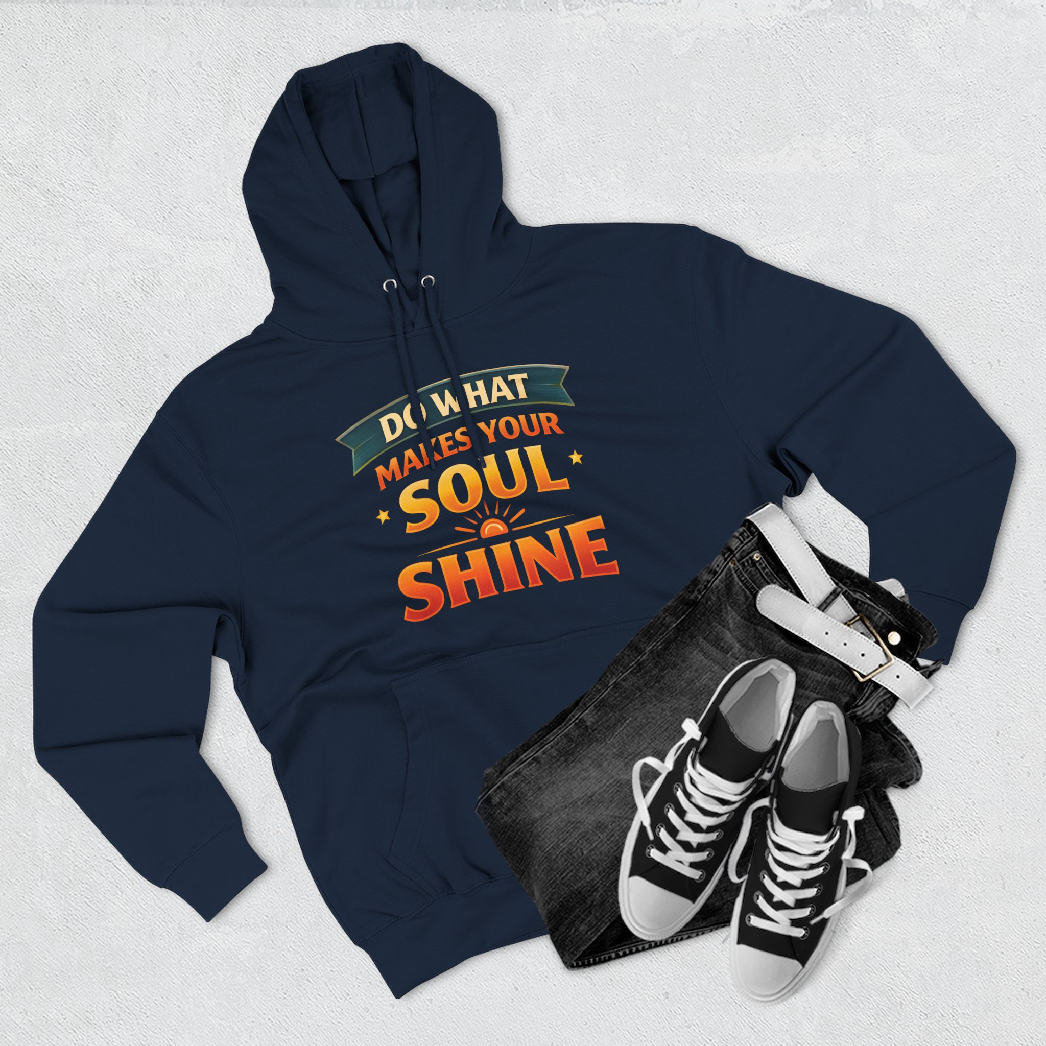 9582913424975774283_2048.jpeg Three-Panel Fleece Hoodie - "Do What Makes Your Soul Shine" Design Scenic-Line