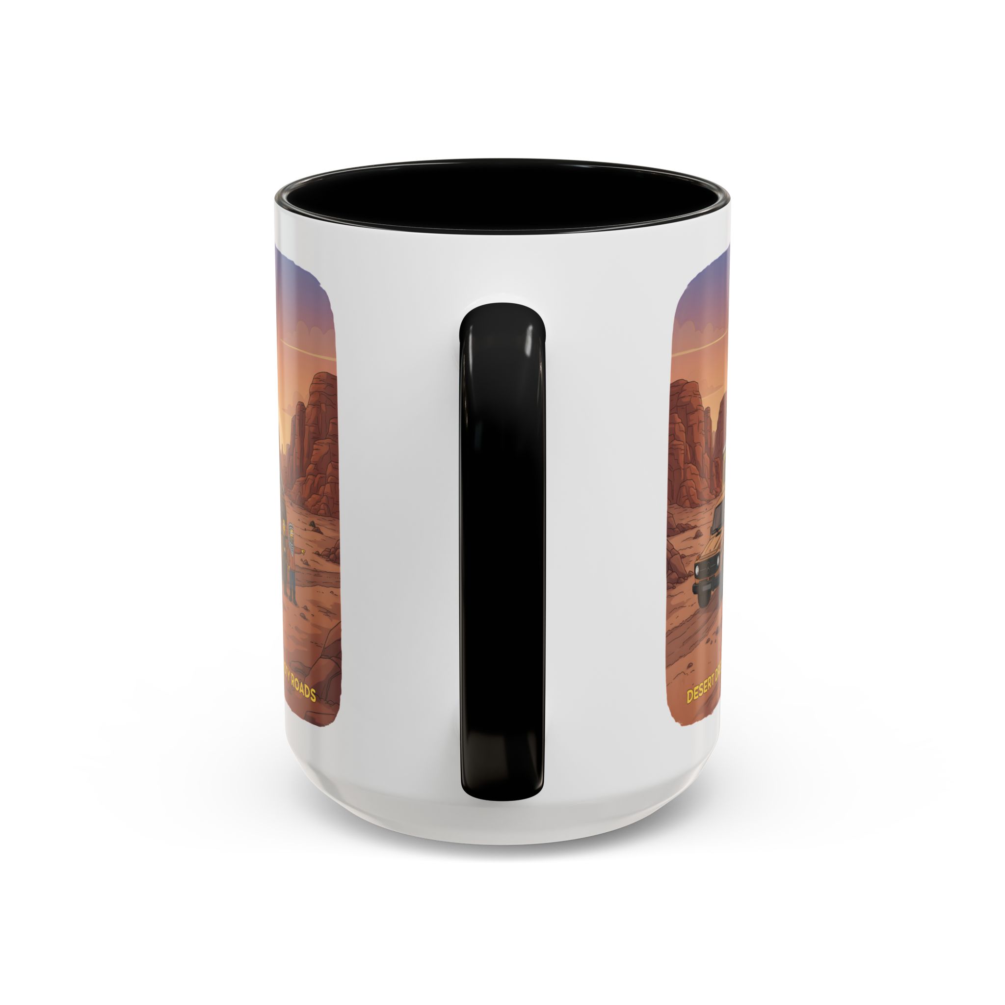 Accent Coffee Mug (11, 15oz) — "Desert Dreams Dusty Roads" Design Sitcom-Line