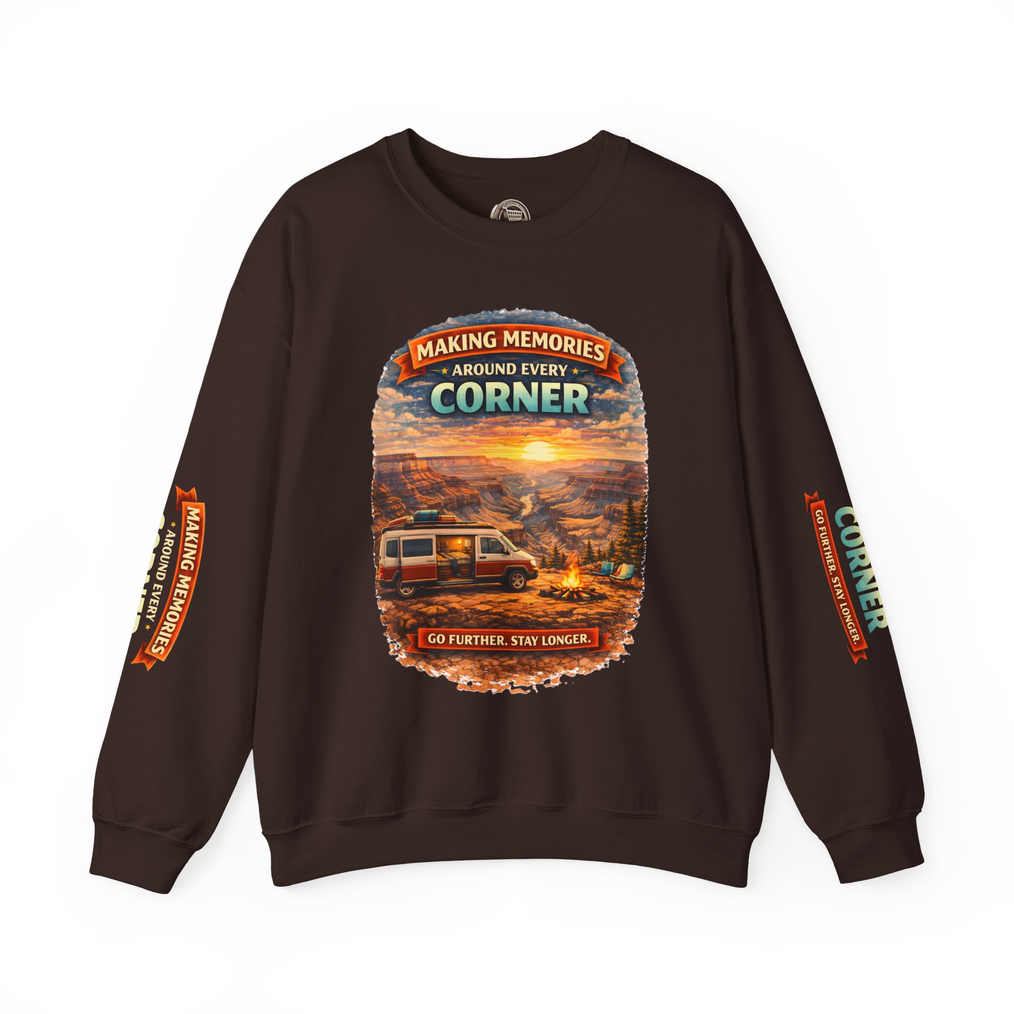 Unisex Heavy Blend™ Crewneck Sweatshirt — "Making Memories Around Every Corner" Design Scenic-Line