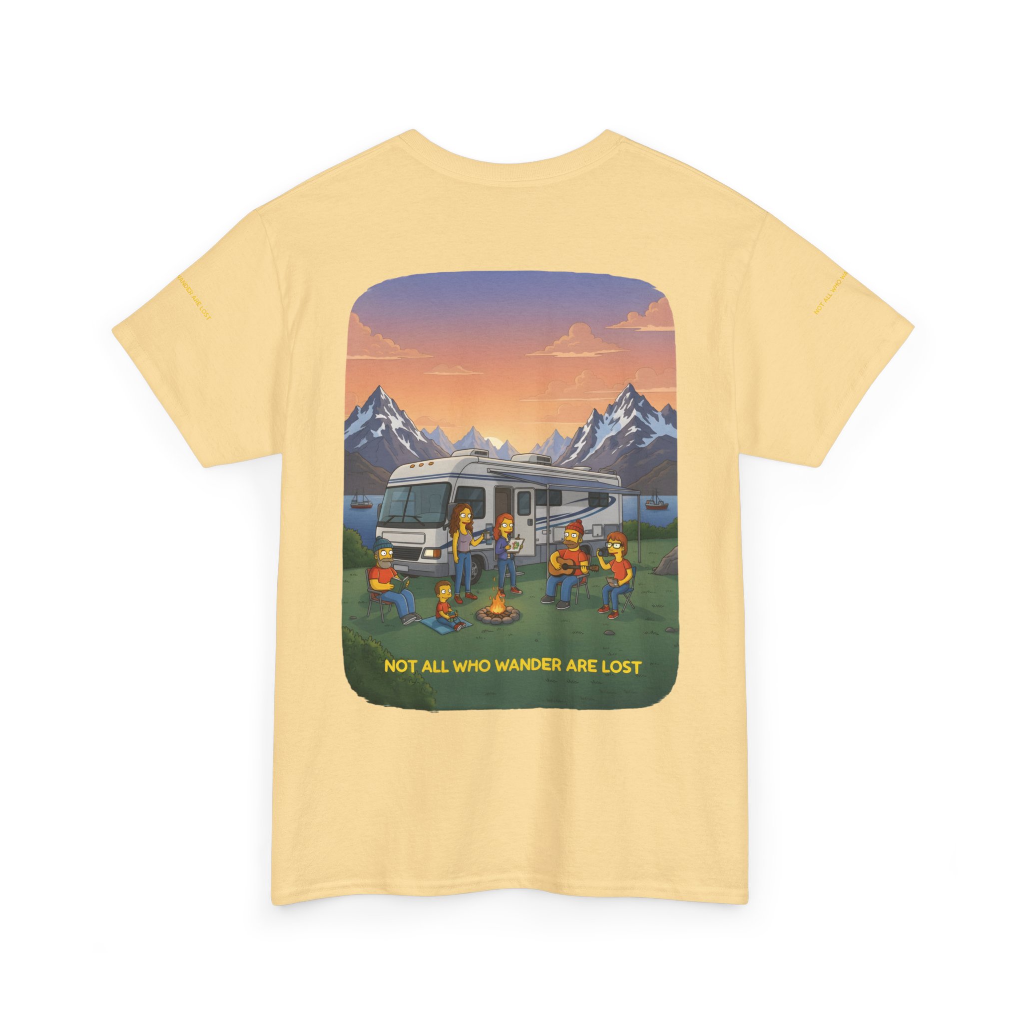 Unisex Heavy Cotton Tee — "Not All Who Wander Are Lost" Design Sitcom-Line