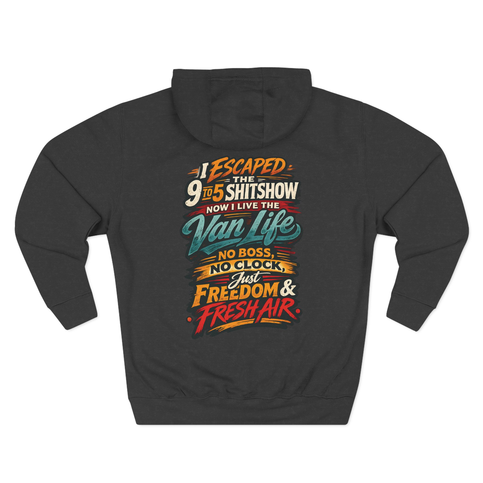9590833882558692181_2048.jpeg Three-Panel Fleece Hoodie - "I Escaped The 9 To 5" Design F**K-Line