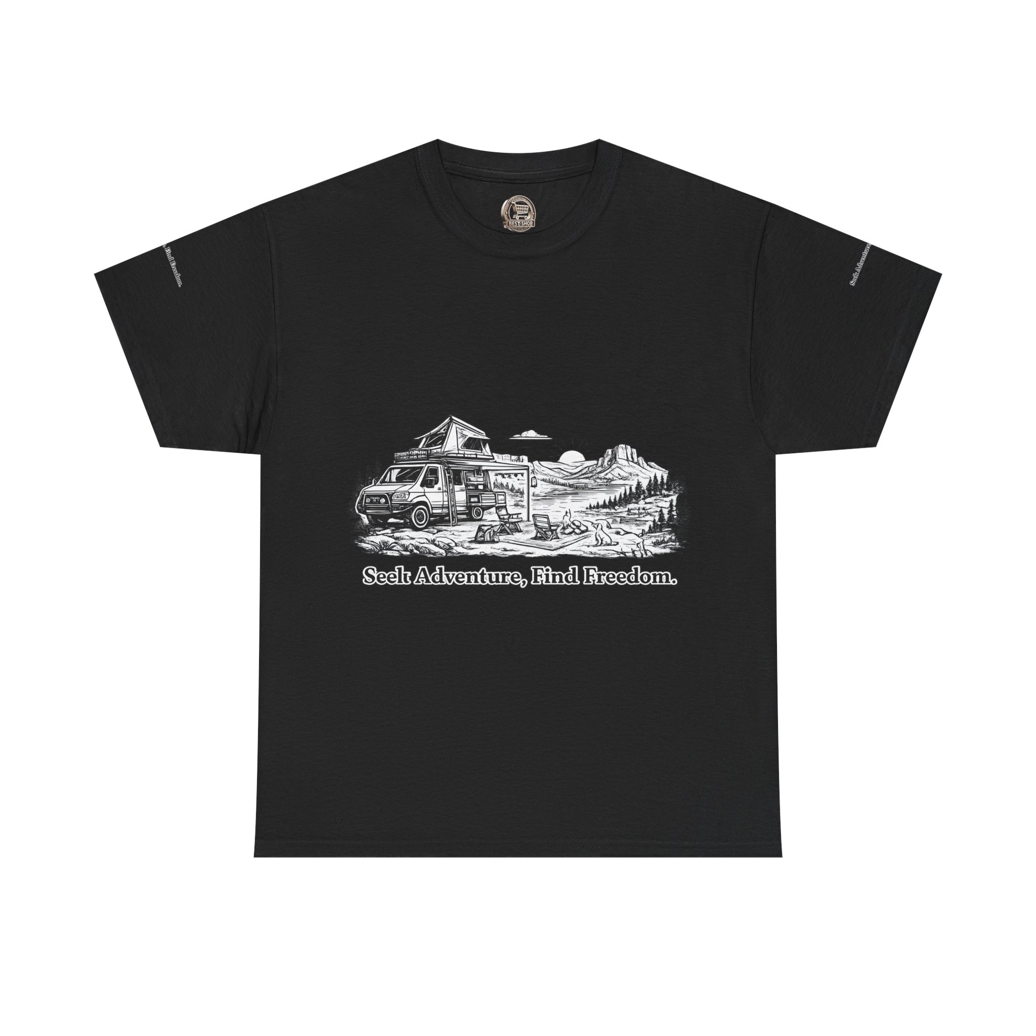 9592791726793299865_2048.jpeg Unisex Heavy Cotton Tee — "Seek Adventure, Find Freedom" Design Minimal-Line