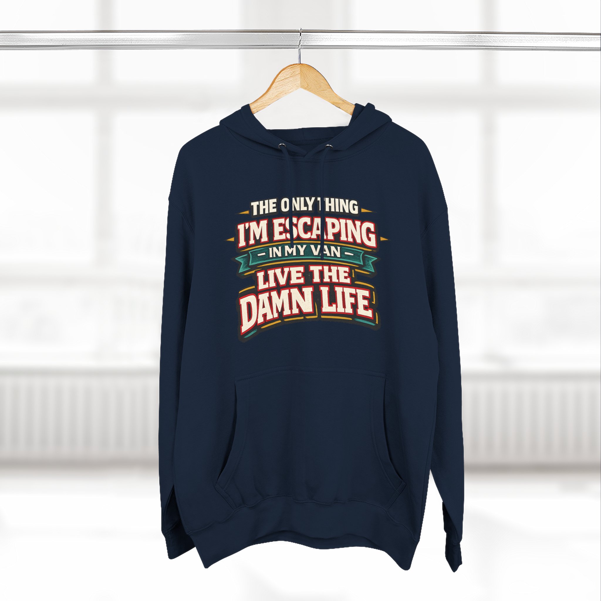 9594754300791512584_2048.jpeg Three-Panel Fleece Hoodie - "The Only Thing I´m Escaping" Design F**K-Line