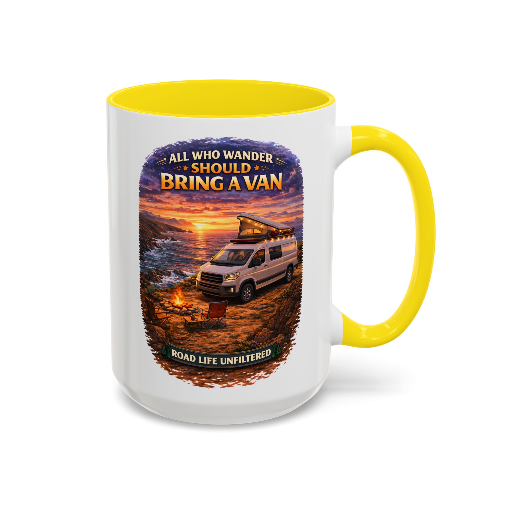 9599792559993509540_2048.jpeg Accent Coffee Mug (11, 15oz) — "All Who wander Should Bring A Van" Design Scenic-Line