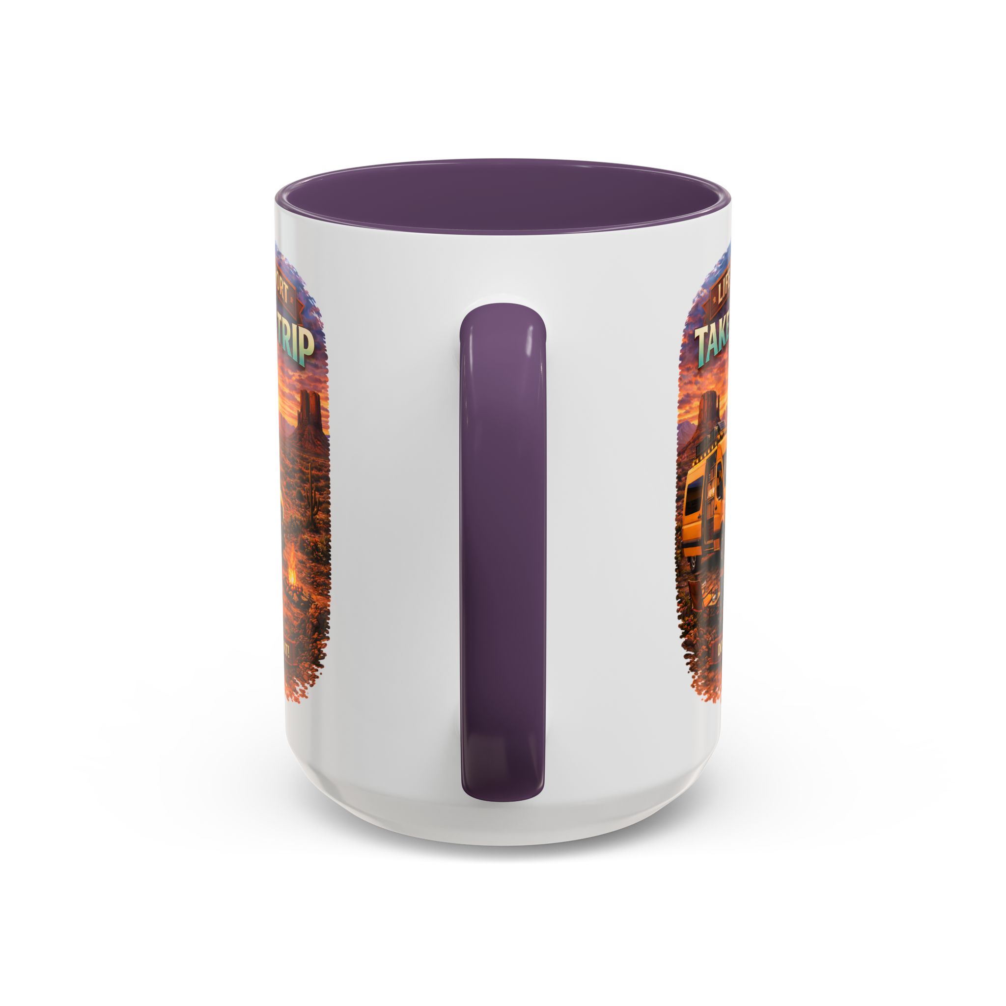 Accent Coffee Mug (11, 15oz) — "Live Is Short Take The Trip" Design Scenic-Line