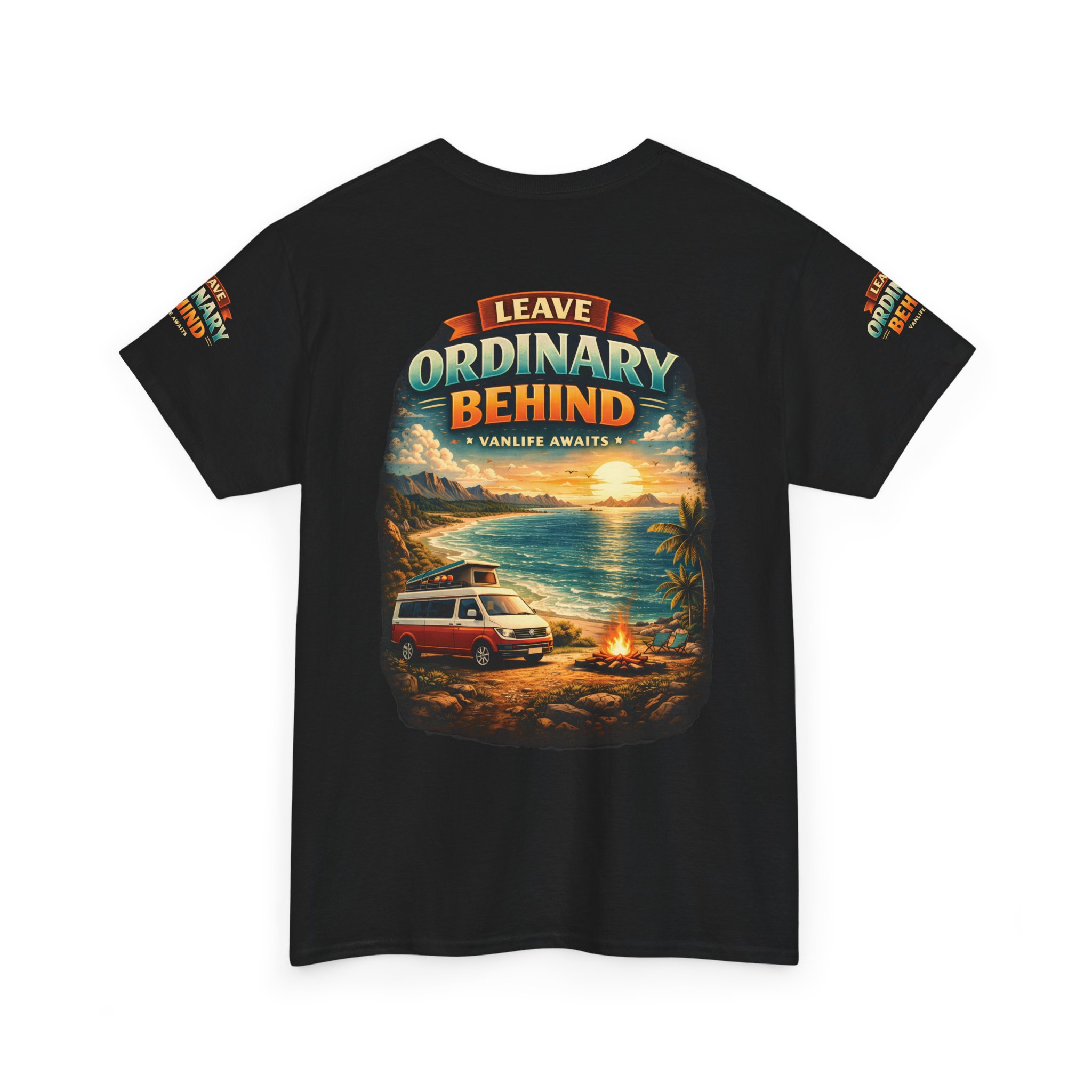 Unisex Heavy Cotton Tee — "Leave Ordinary Behind" Design Scenic-Line