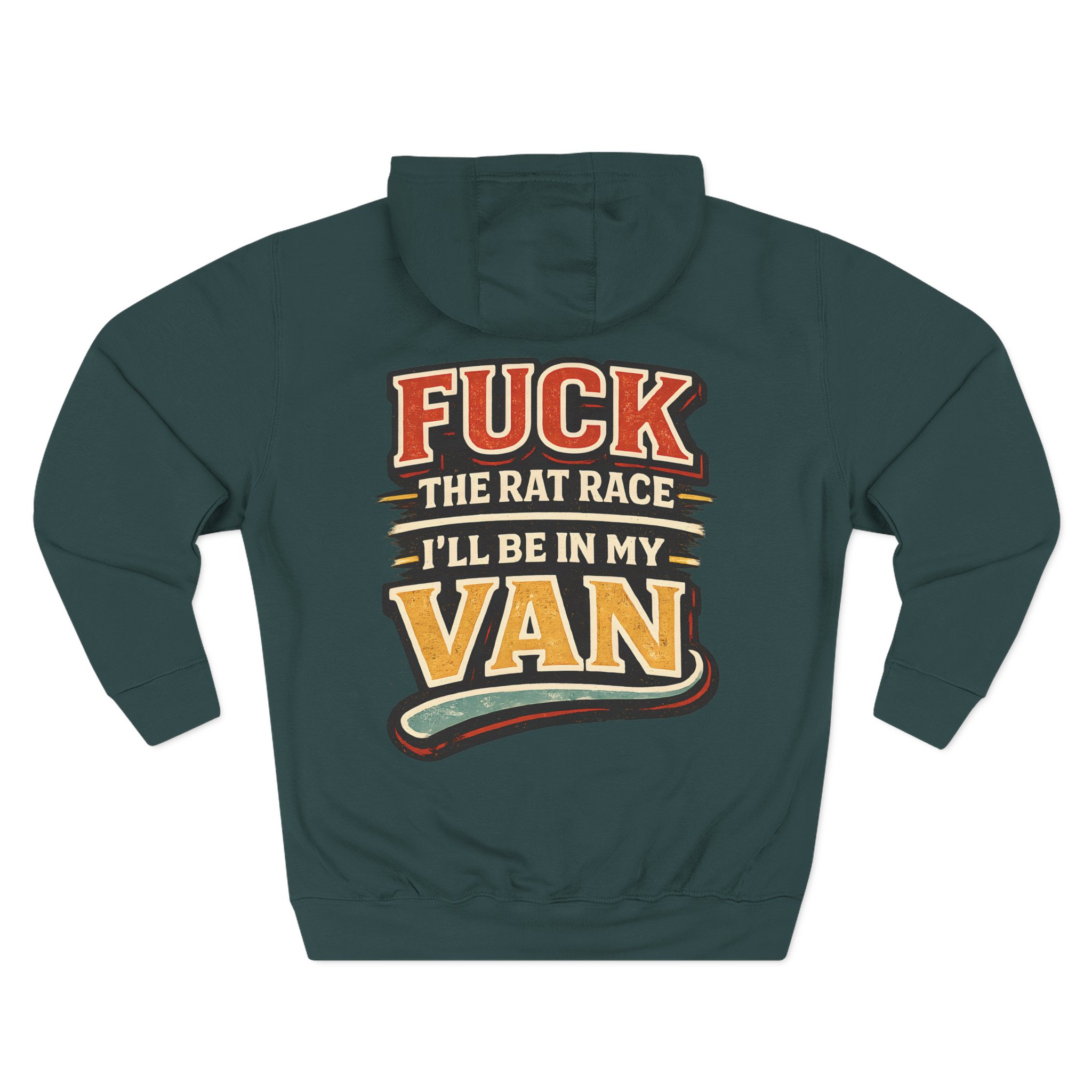 Three-Panel Fleece Hoodie - "Fuck The Rat Race" Design F**K-Line