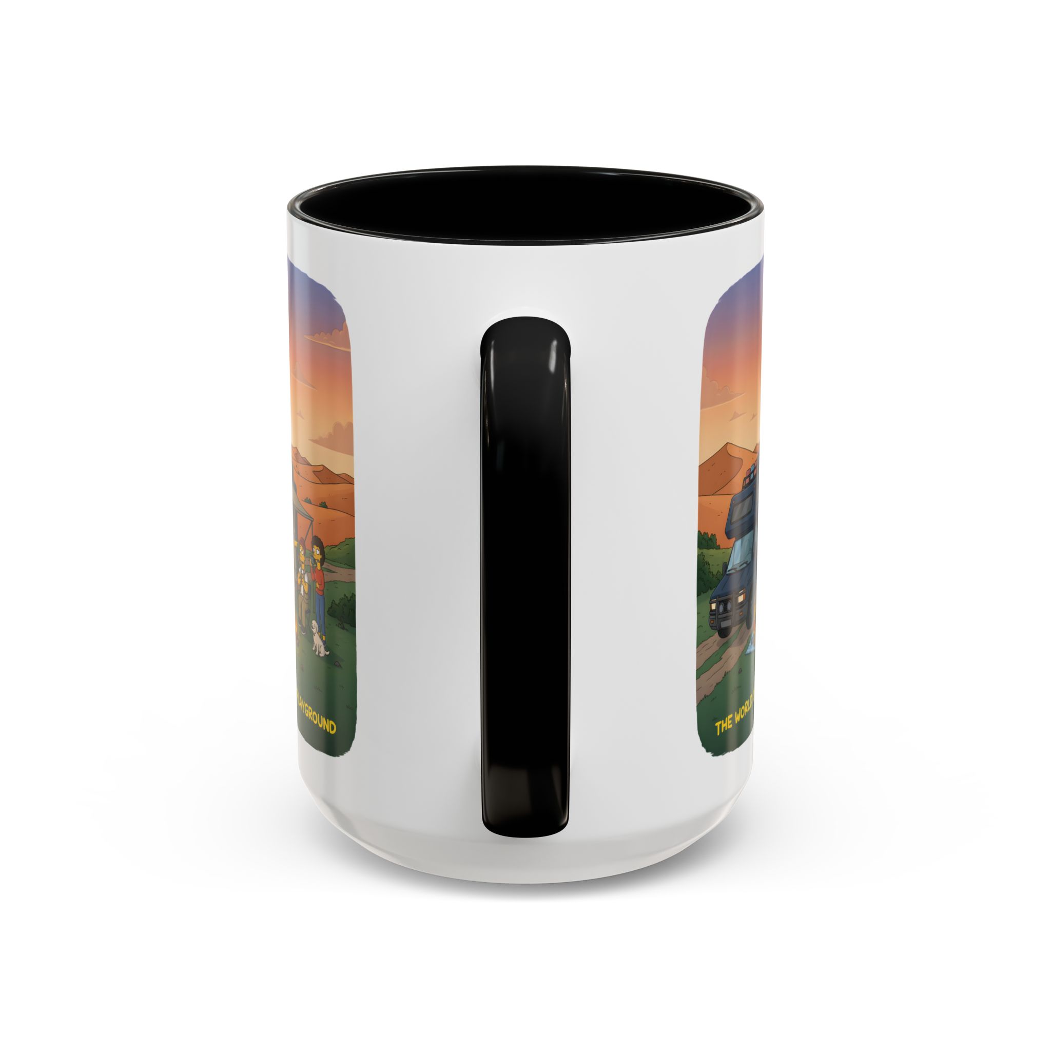 Accent Coffee Mug (11, 15oz) — "The World Is Your playground" Design Sitcom-Line