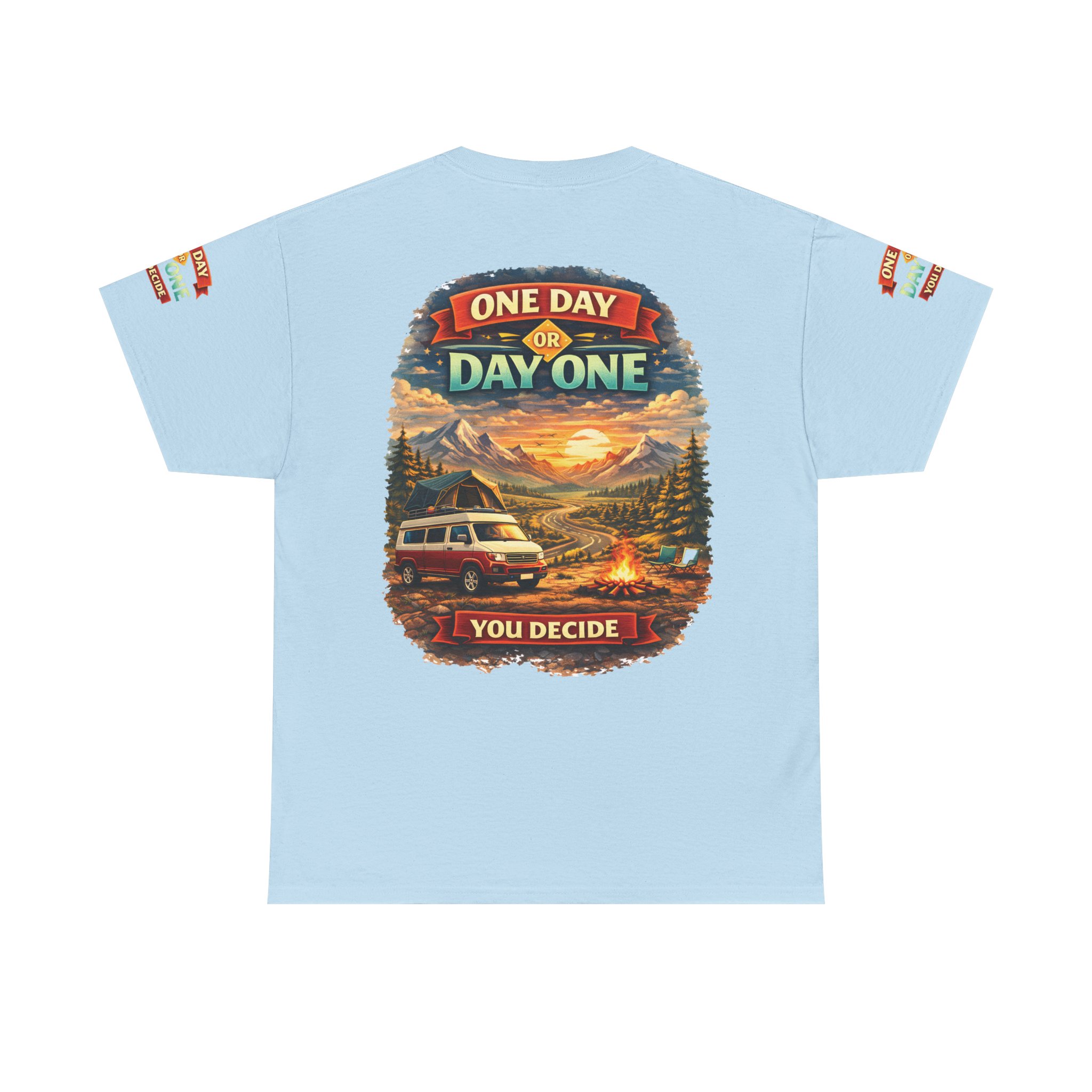 9629065885647095777_2048.jpeg Unisex Heavy Cotton Tee — "One Day Or Day One" Design Scenic-Line