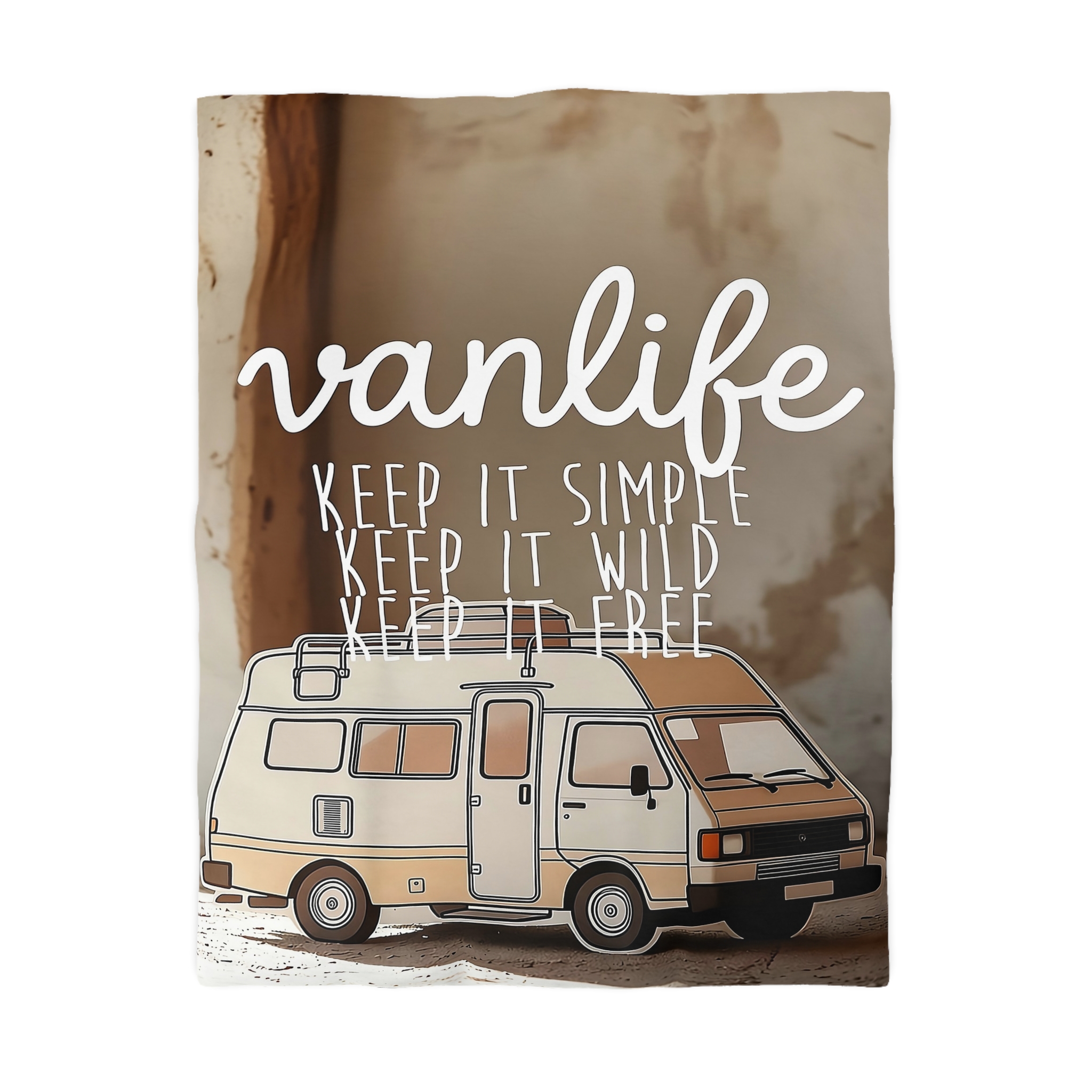 Duvet Cover — "Vanlife: Keep It Simple, Keep It Wild, Keep It Free"