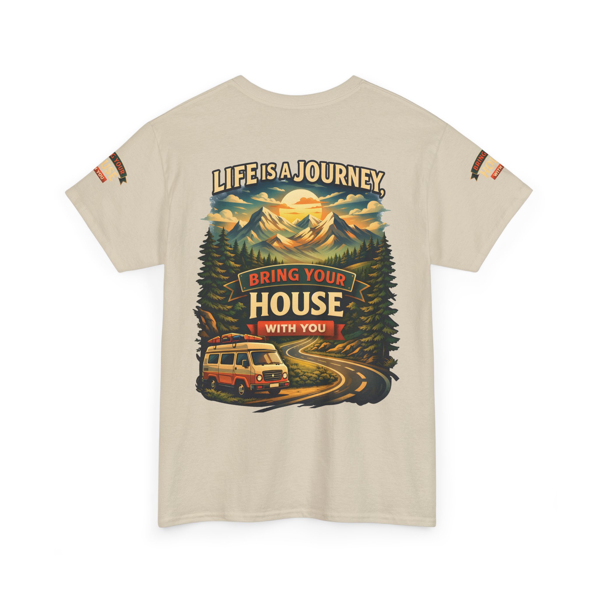 9633469185092898496_2048.jpeg Unisex Heavy Cotton Tee — "Live Is A Journey-Bring Your House With You" Design Scenic-Line