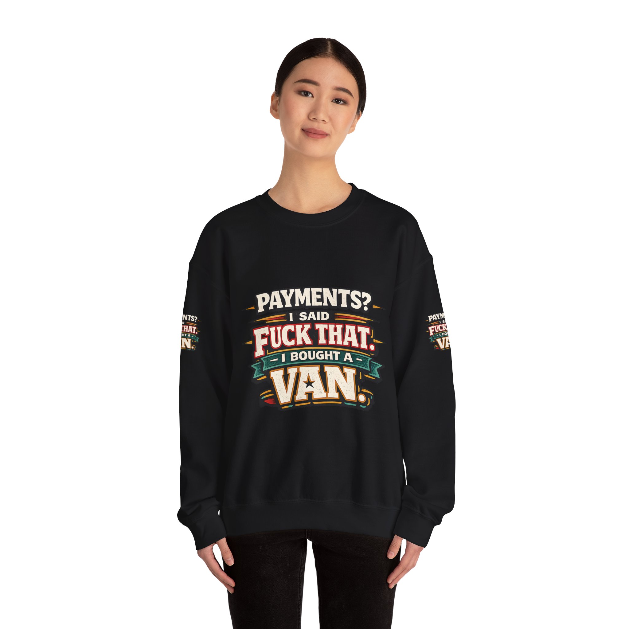 Unisex Heavy Blend™ Crewneck Sweatshirt — "Payments?I Said" Design F**K-Line