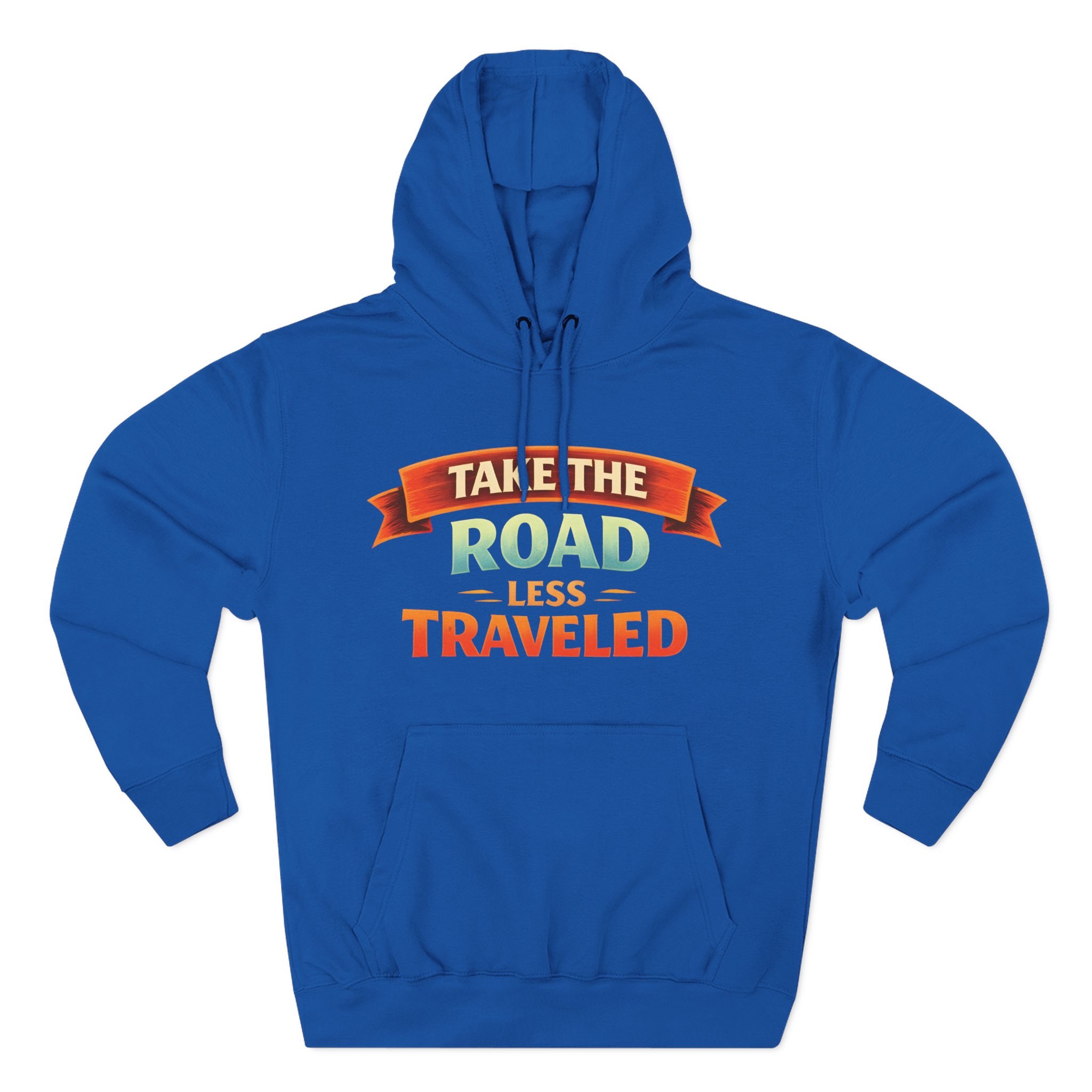 Three-Panel Fleece Hoodie - "Take The Road Less Traveled" Design Scenic-Line