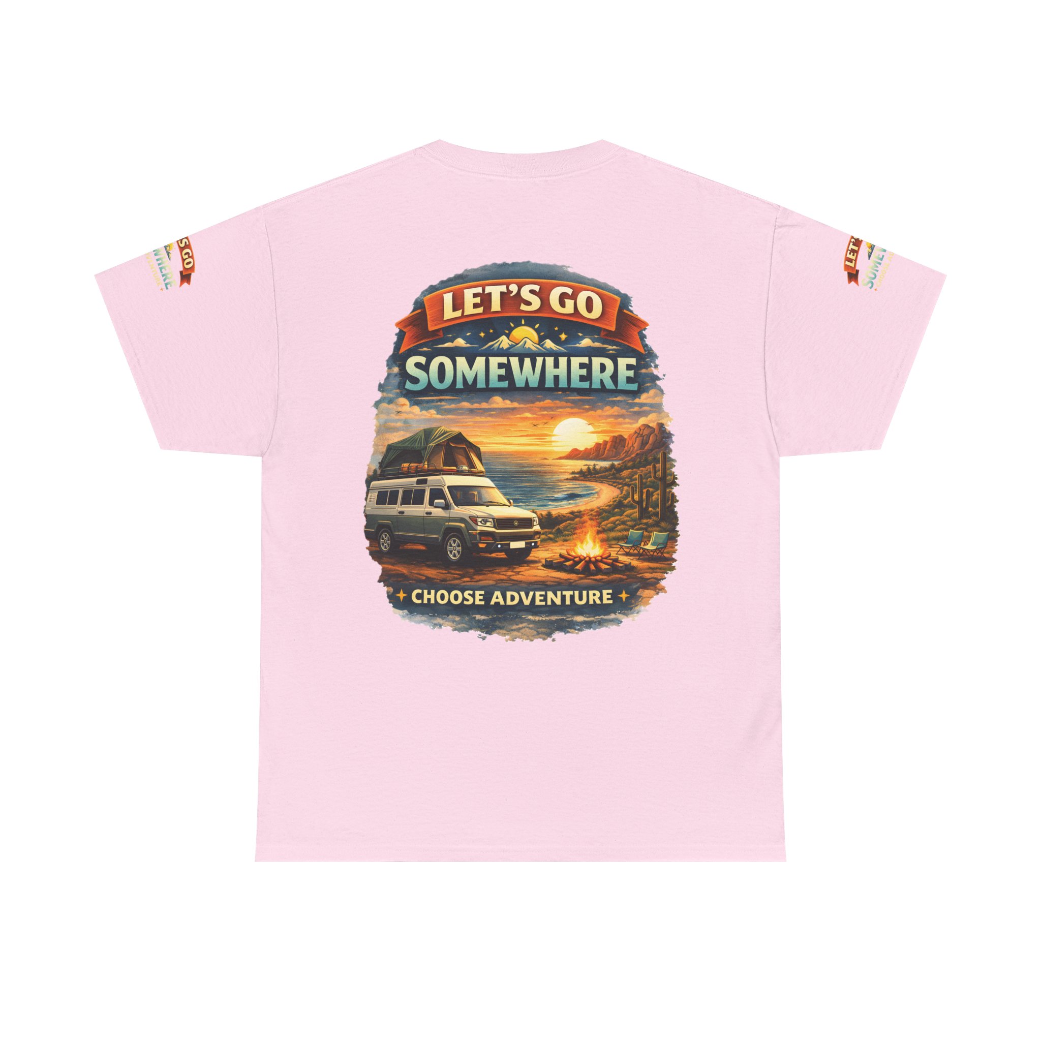 Unisex Heavy Cotton Tee — "Lets Go Somewhere" Design Scenic-Line