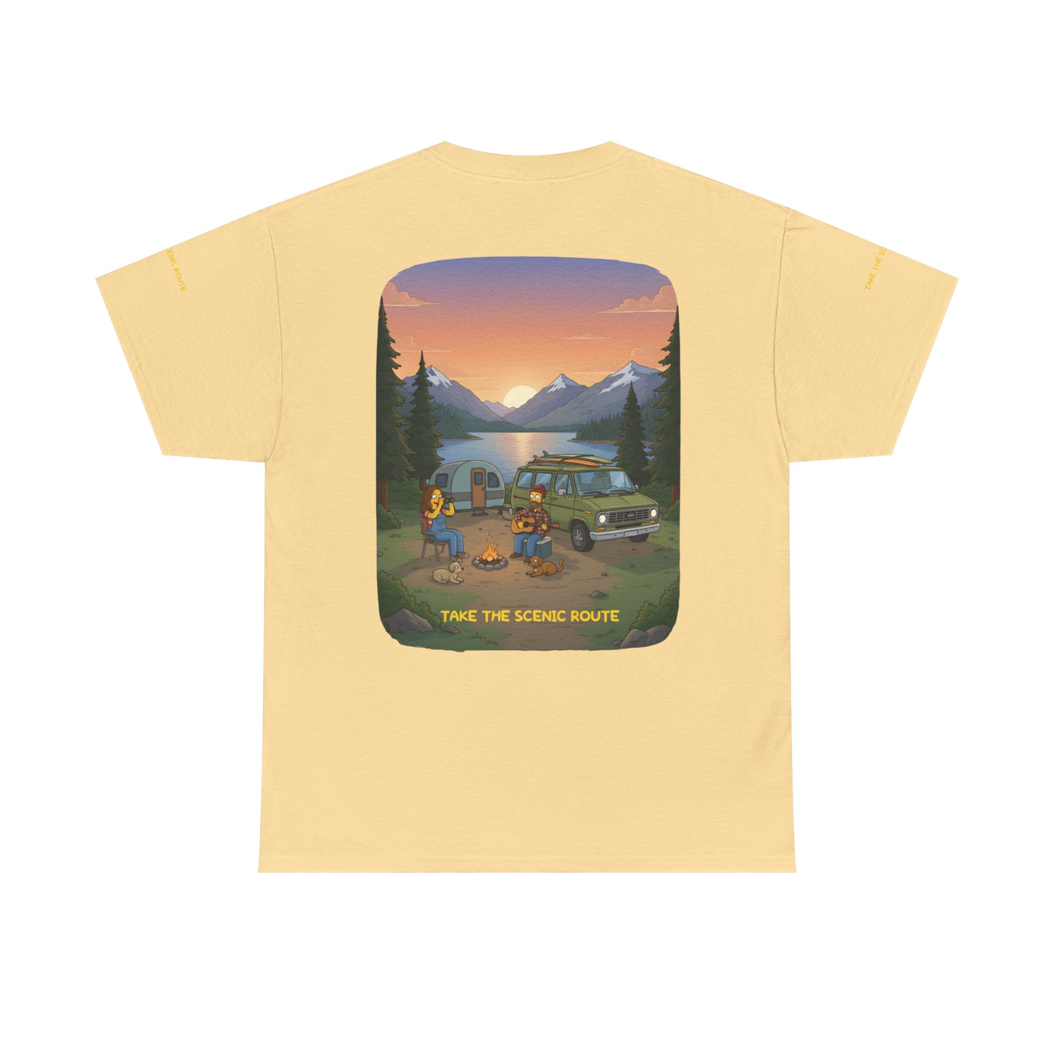 Unisex Heavy Cotton Tee — "Take The Scenic Route" Design Sitcom-Line
