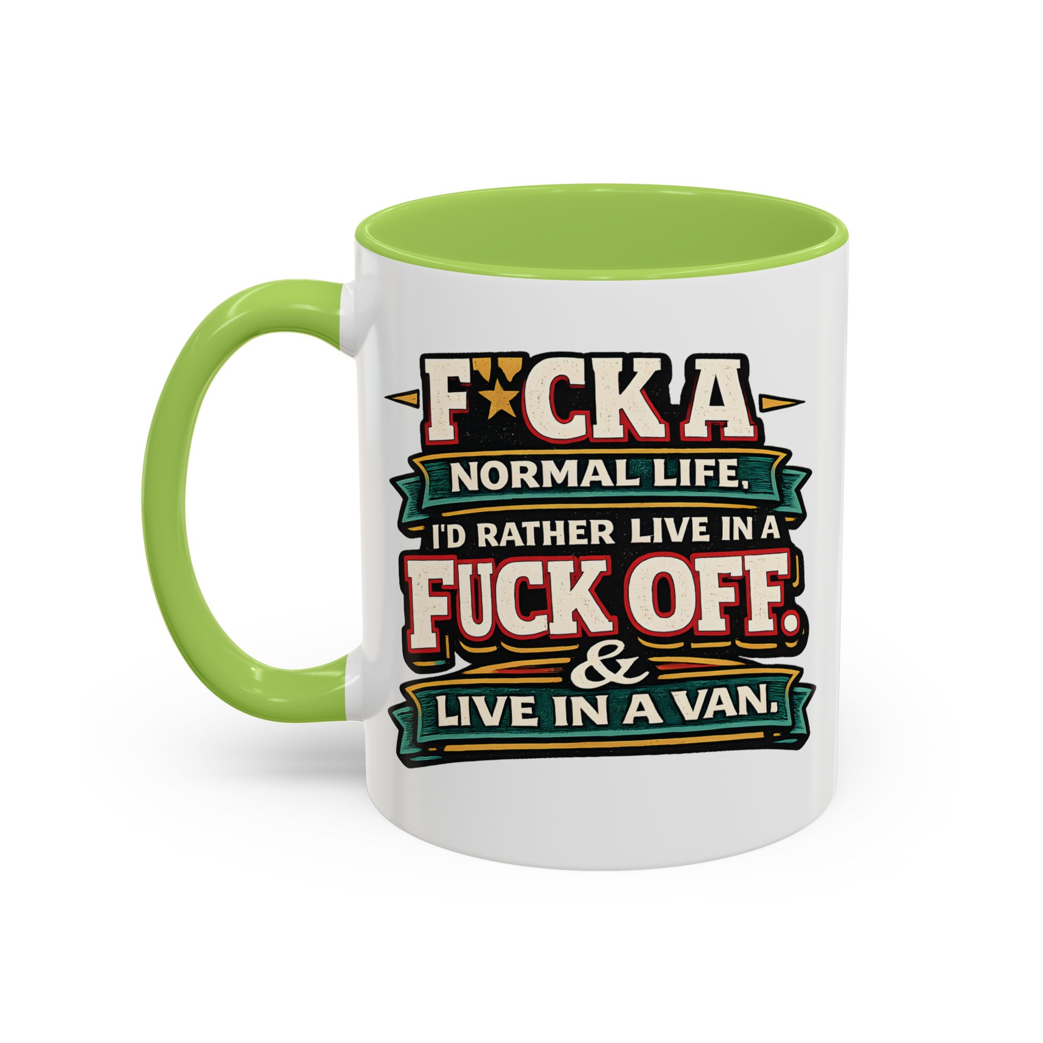 9642596779494107498_2048.jpeg Accent Coffee Mug (11, 15oz) — "Fuck A Normal Life" Design F**K-Line