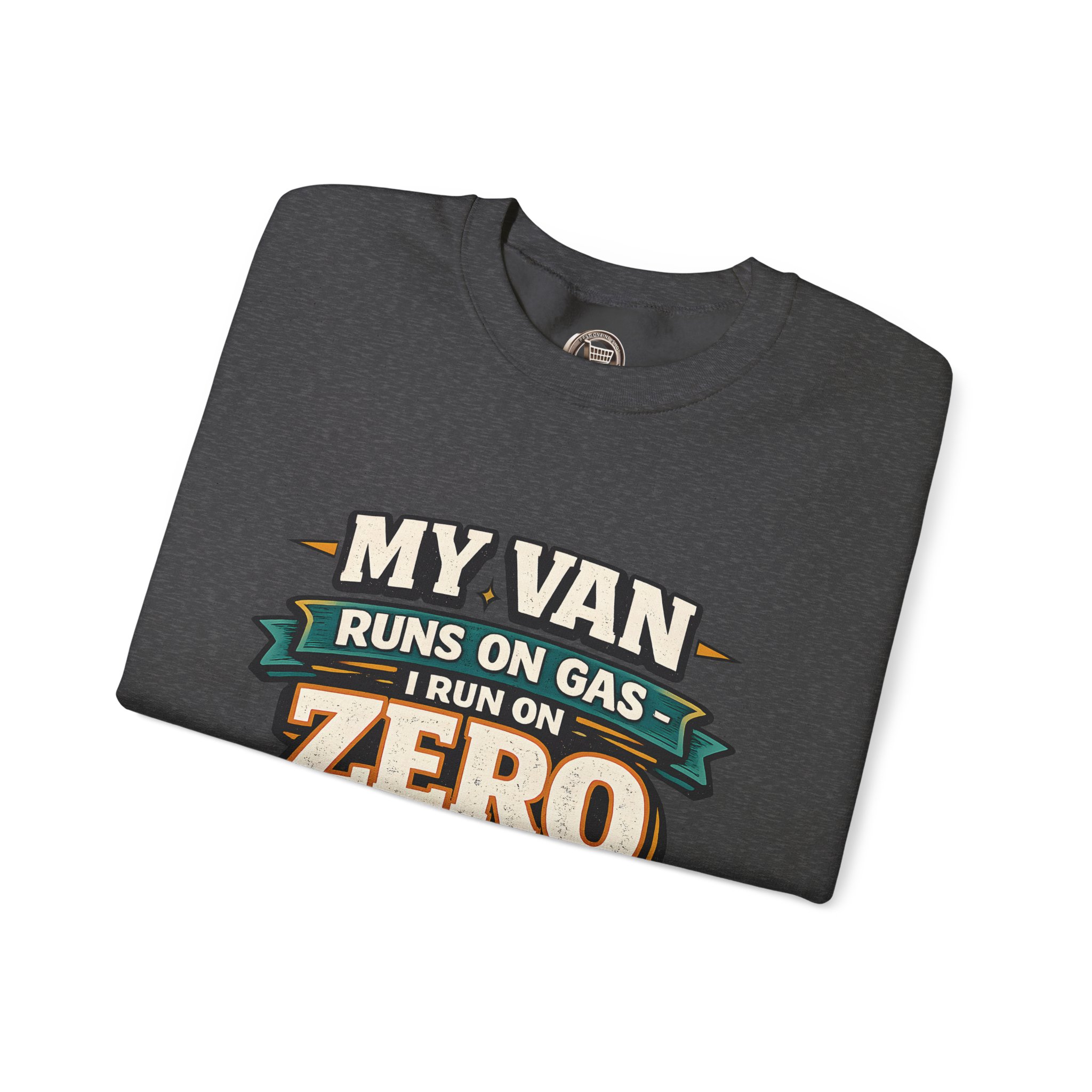 Unisex Heavy Blend™ Crewneck Sweatshirt — "My Van Runs On Gas" Design F**K-Line