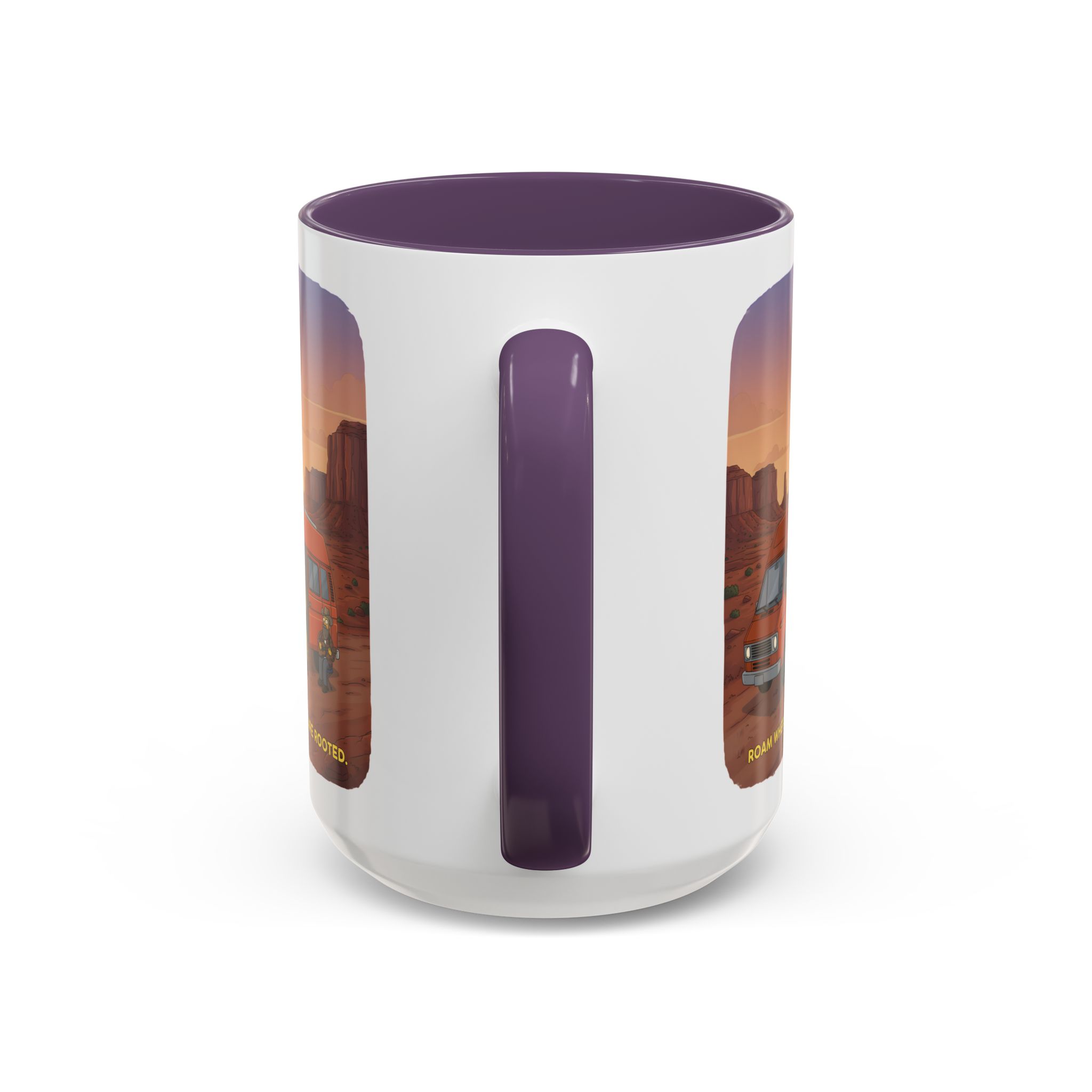 Accent Coffee Mug (11, 15oz) — "Roam Where You Are Rooted" Design Sitcom-Line