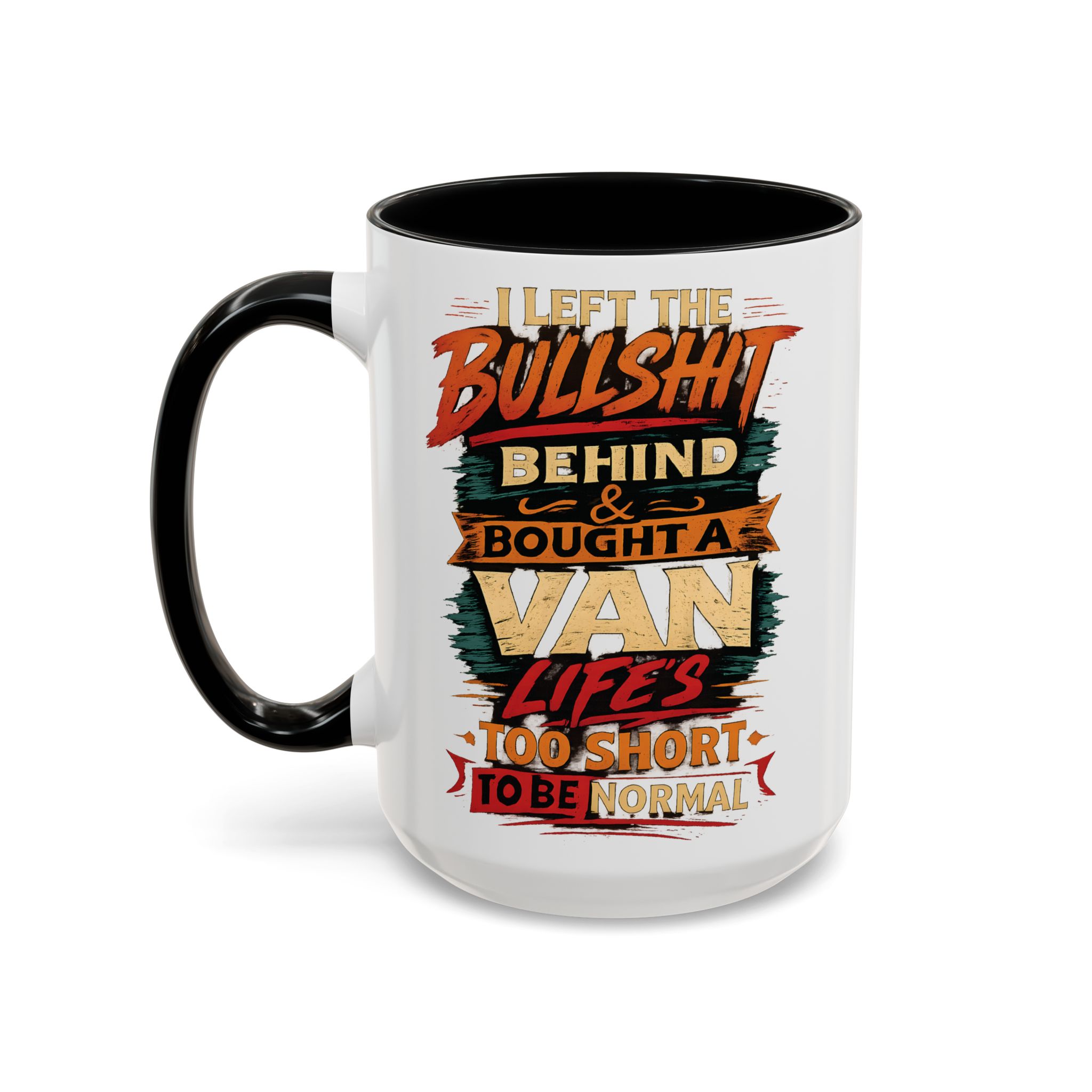 Accent Coffee Mug (11, 15oz) — "I Left The Bullshit" Design F**K-Line