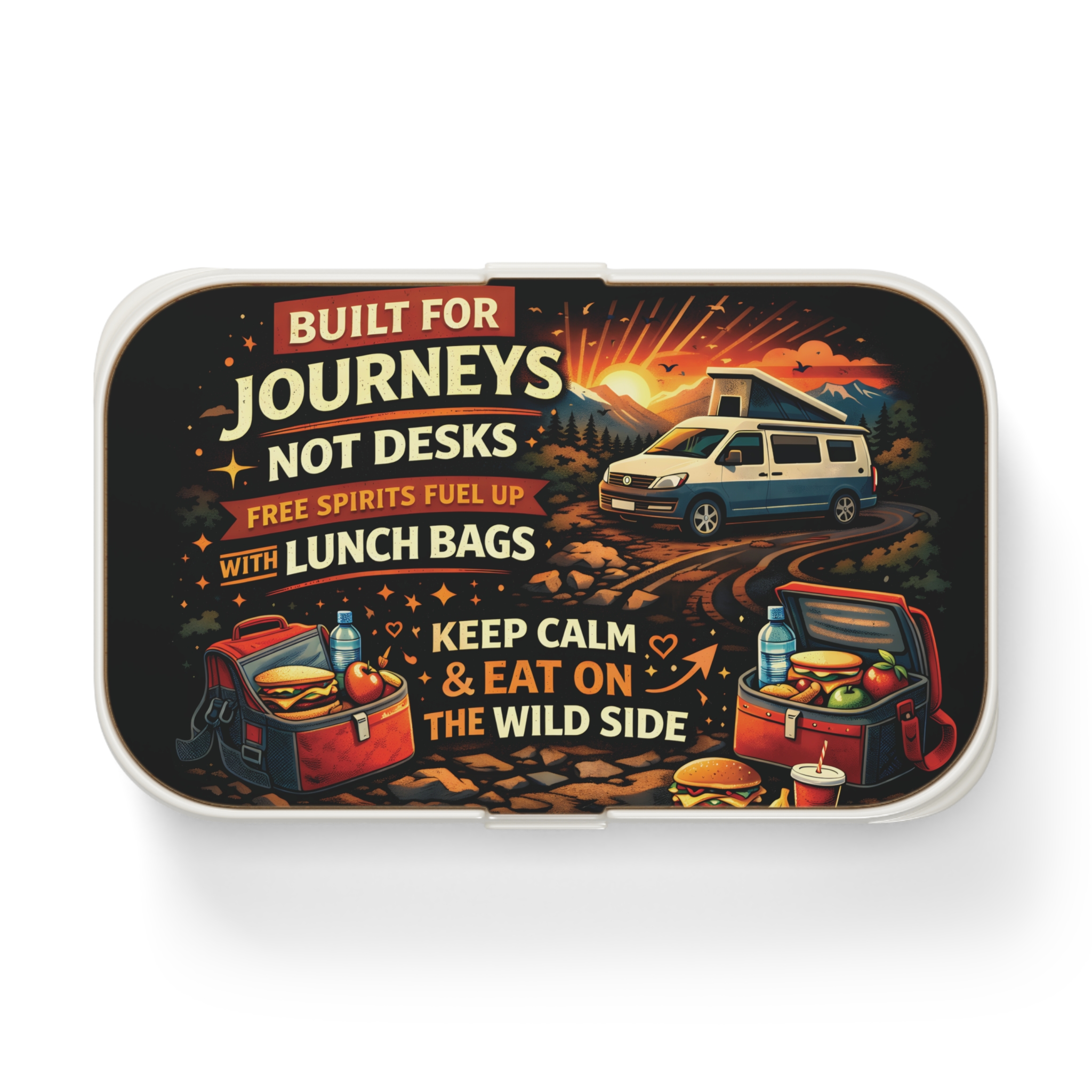 Adventure Camper Bento Box — "Built for Journeys Not Desks" Lunch Container