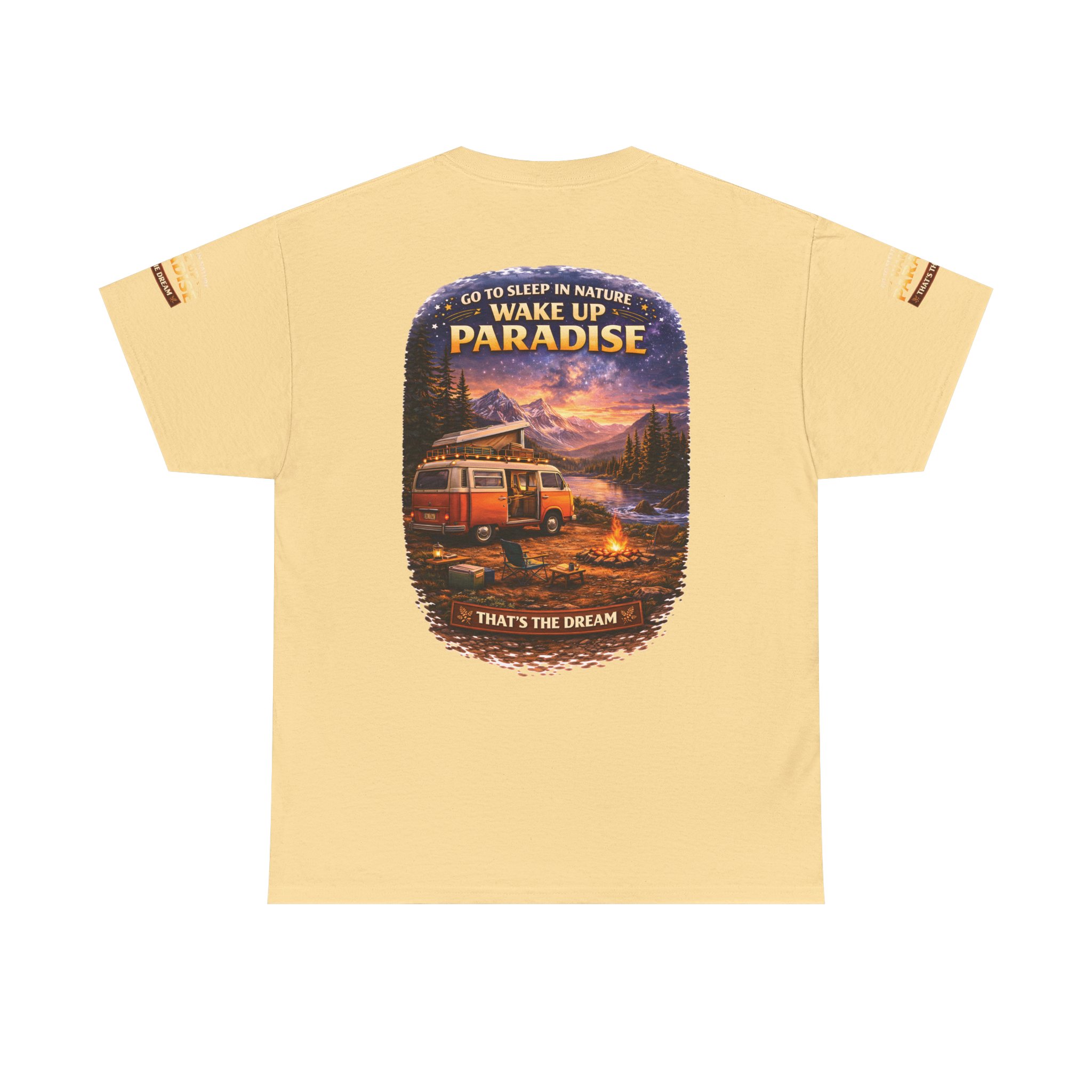 Unisex Heavy Cotton Tee — "Go To Sleep In Nature " Design Scenic-Line