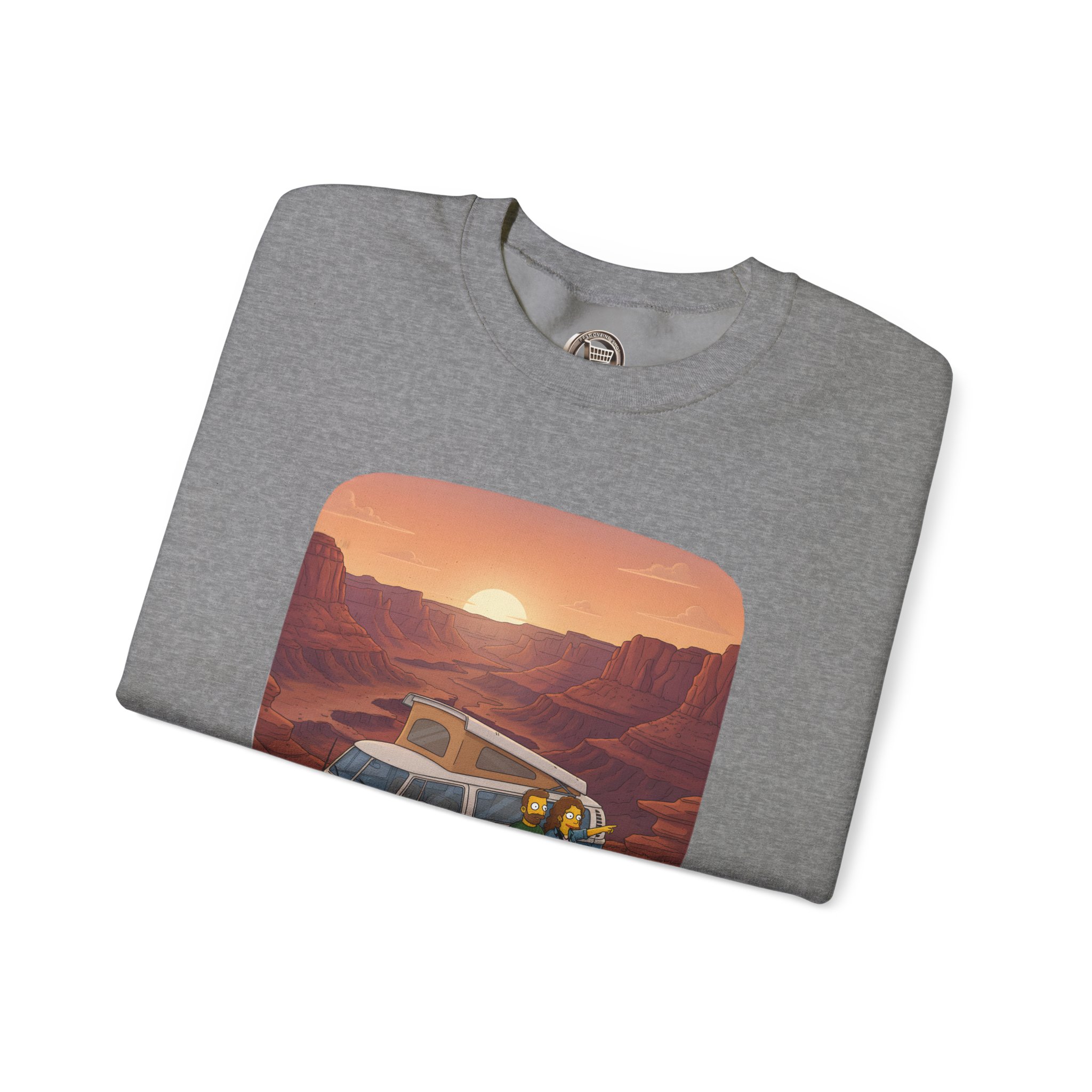 Unisex Heavy Blend™ Crewneck Sweatshirt — "Chasing Sunsets And Dusty Trails" Design Sitcom-Line
