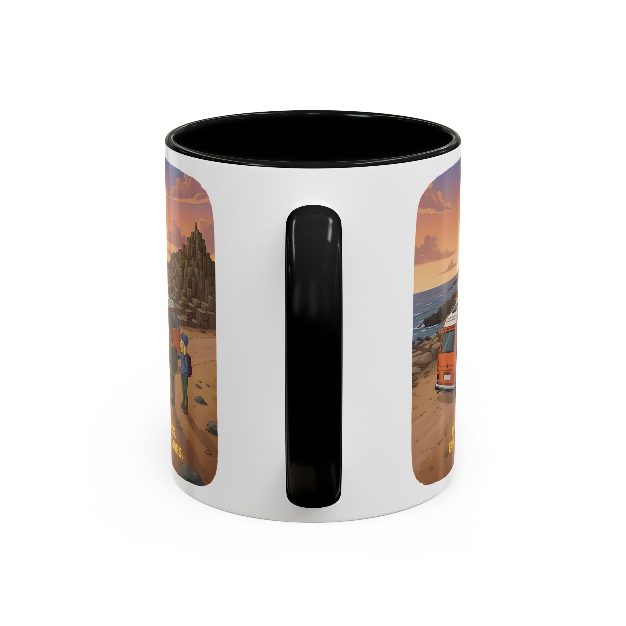 Accent Coffee Mug (11, 15oz) — "Lost Roads Epic Coastlines" Design Sitcom-Line