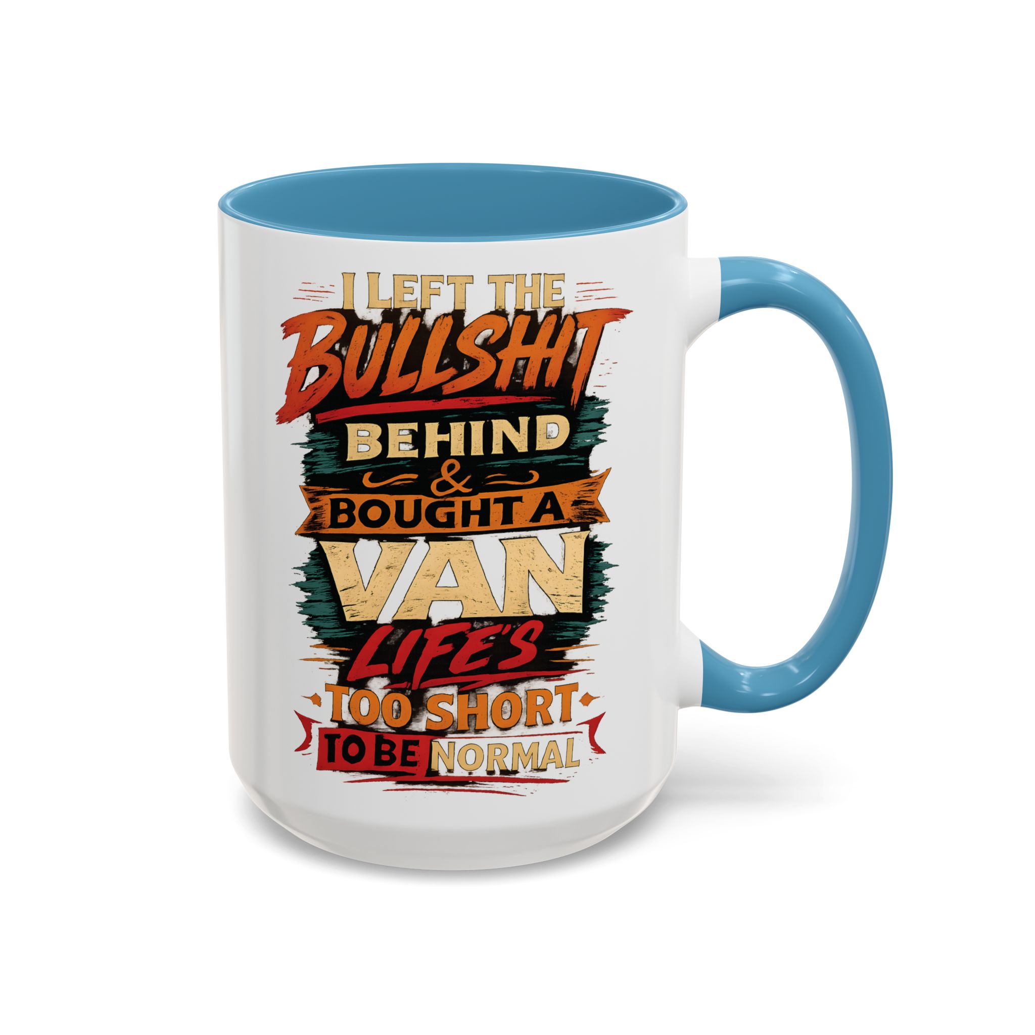 Accent Coffee Mug (11, 15oz) — "I Left The Bullshit" Design F**K-Line